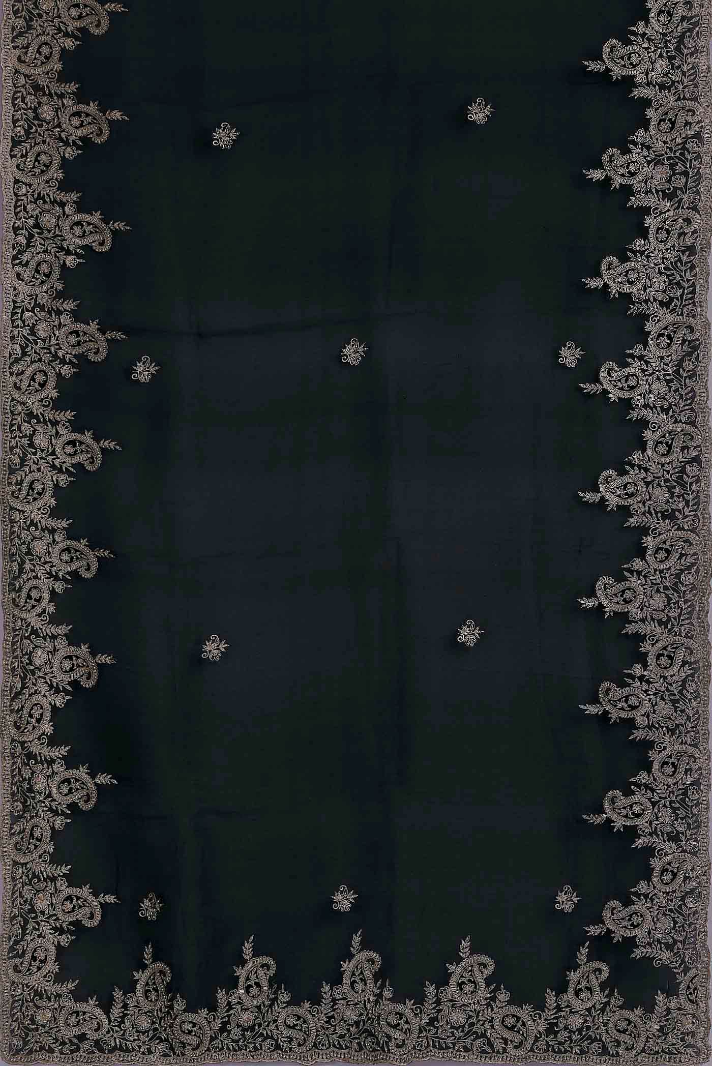 Black Organza Silk Saree