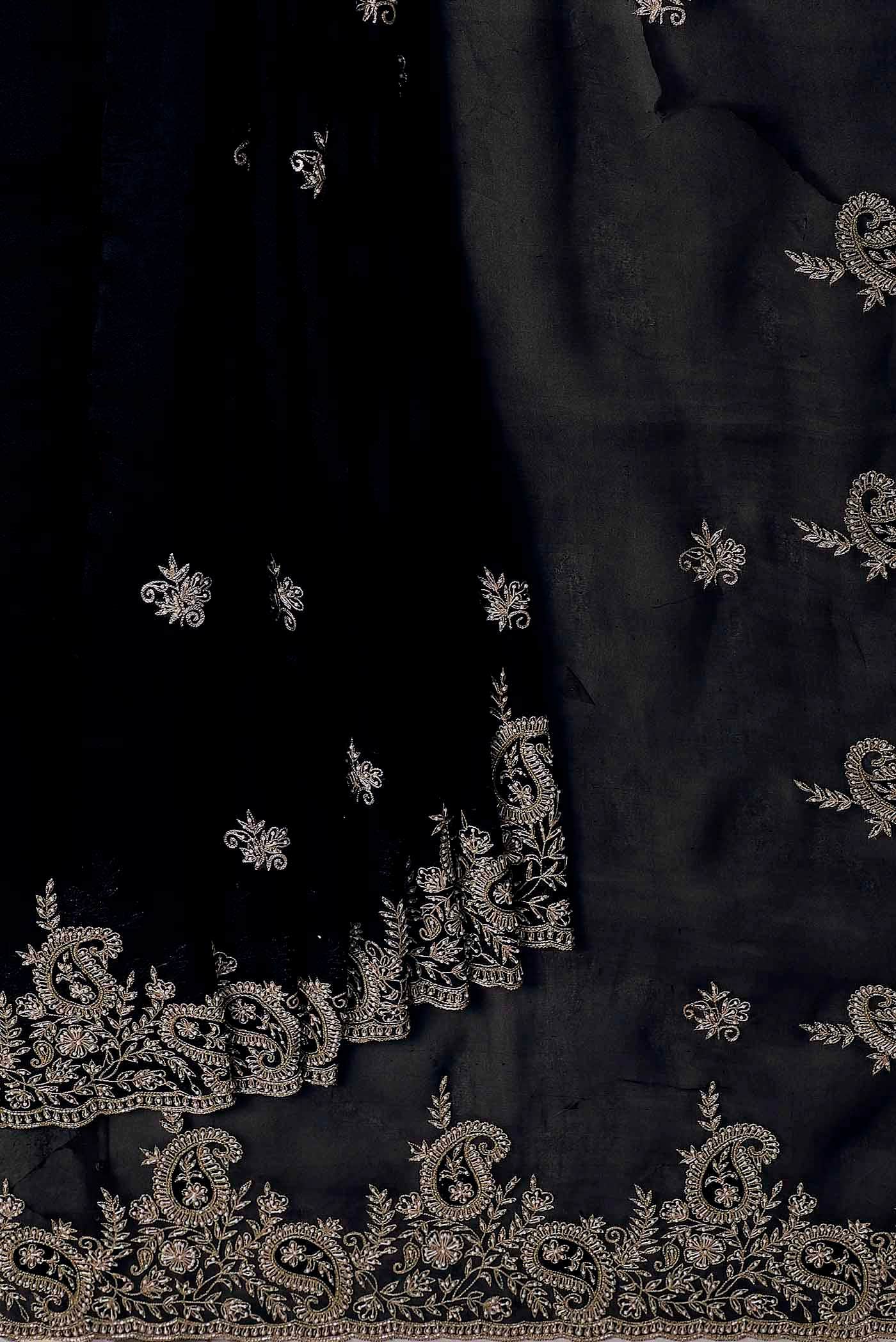 Black Organza Silk Saree
