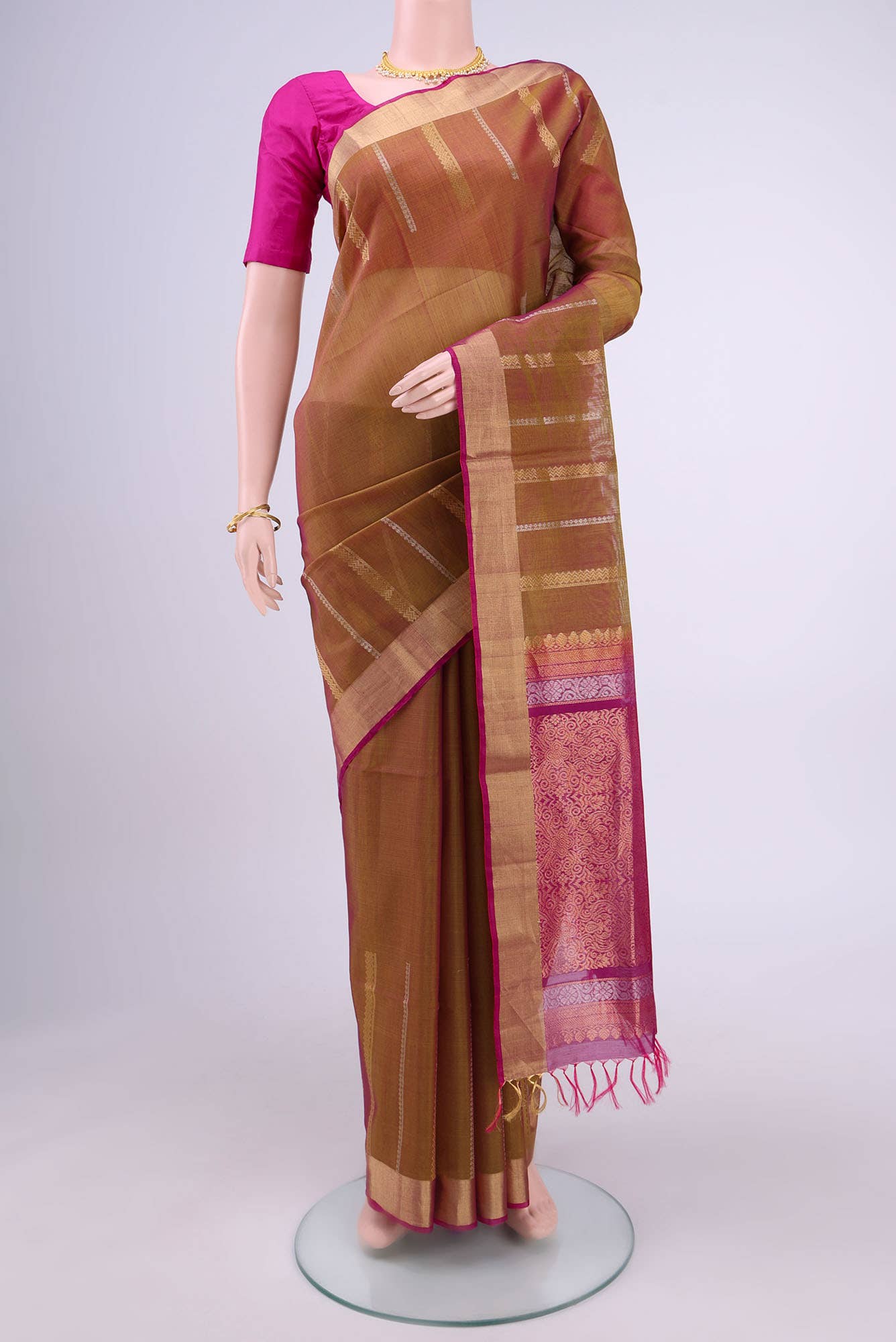 Golden Silk Cotton Saree