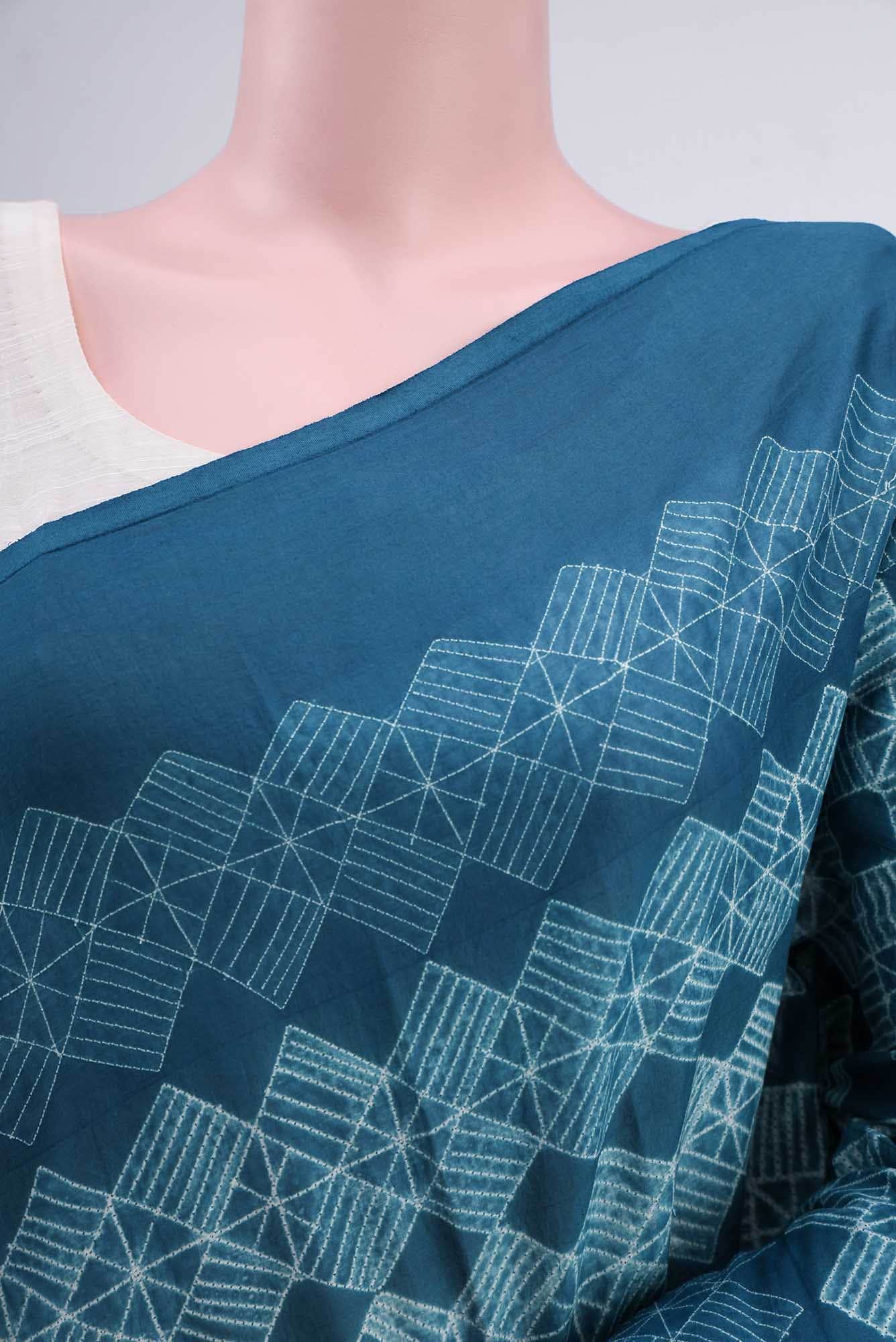 Blue Cotton Saree