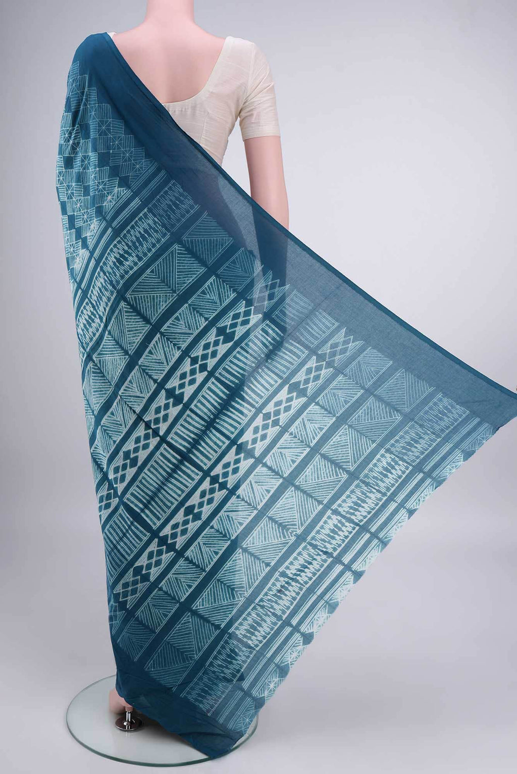 Blue Cotton Saree