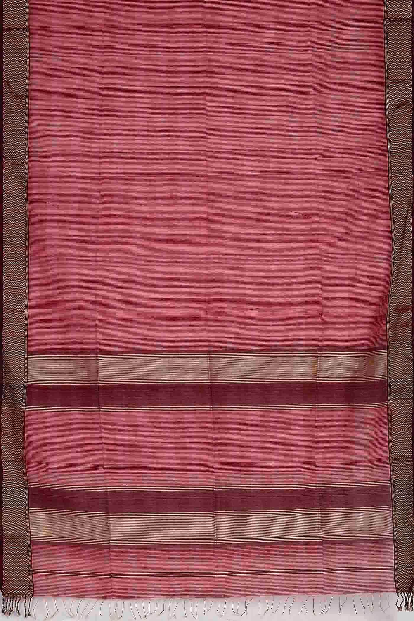 Coral Maheshwari Silk Cotton Saree
