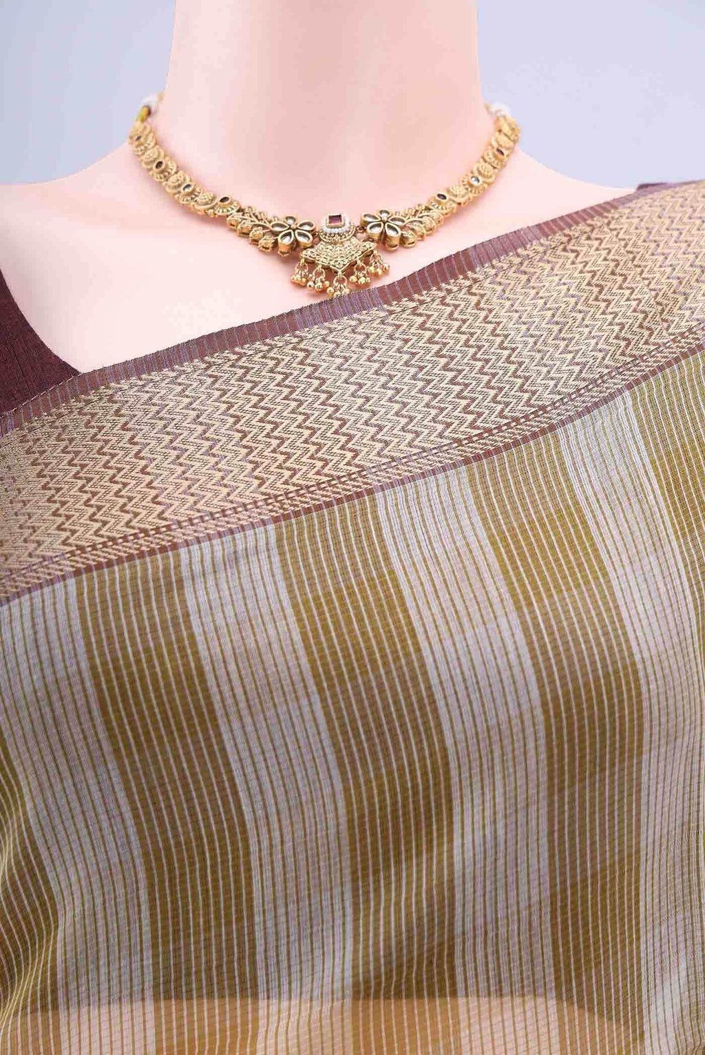 Mehandi Green Maheshwari Silk Cotton Saree