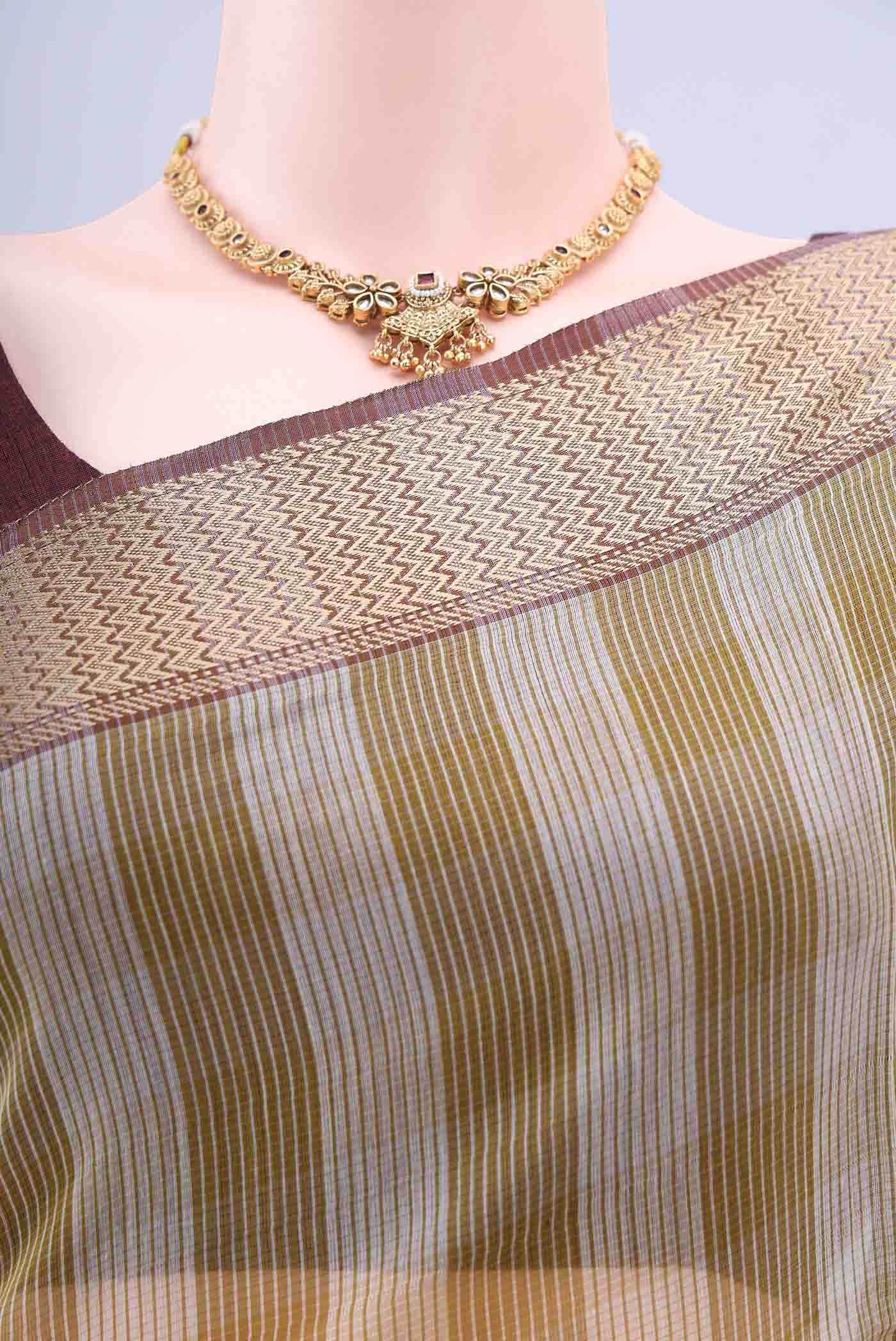 Mehandi Green Maheshwari Silk Cotton Saree