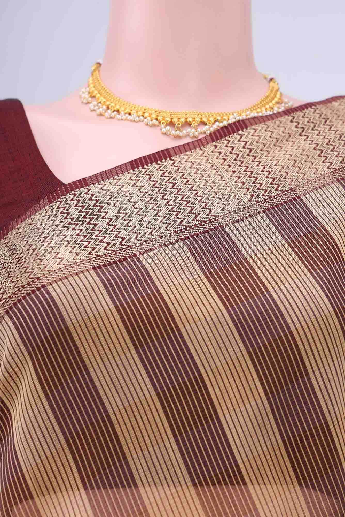 short color Dual Tone Maheshwari Silk Cotton Saree