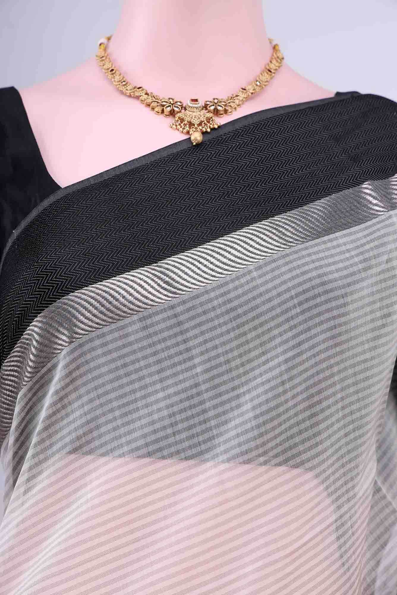 Off White Maheshwari Silk Cotton Saree