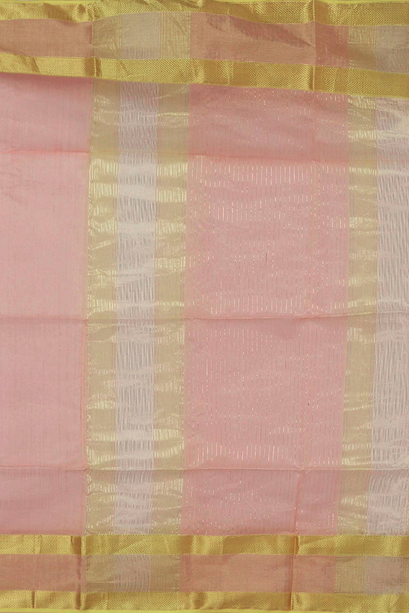 Peach Maheshwari Silk Cotton Saree