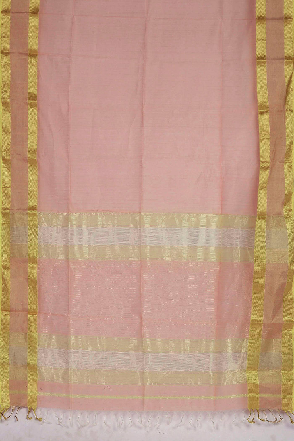 Peach Maheshwari Silk Cotton Saree