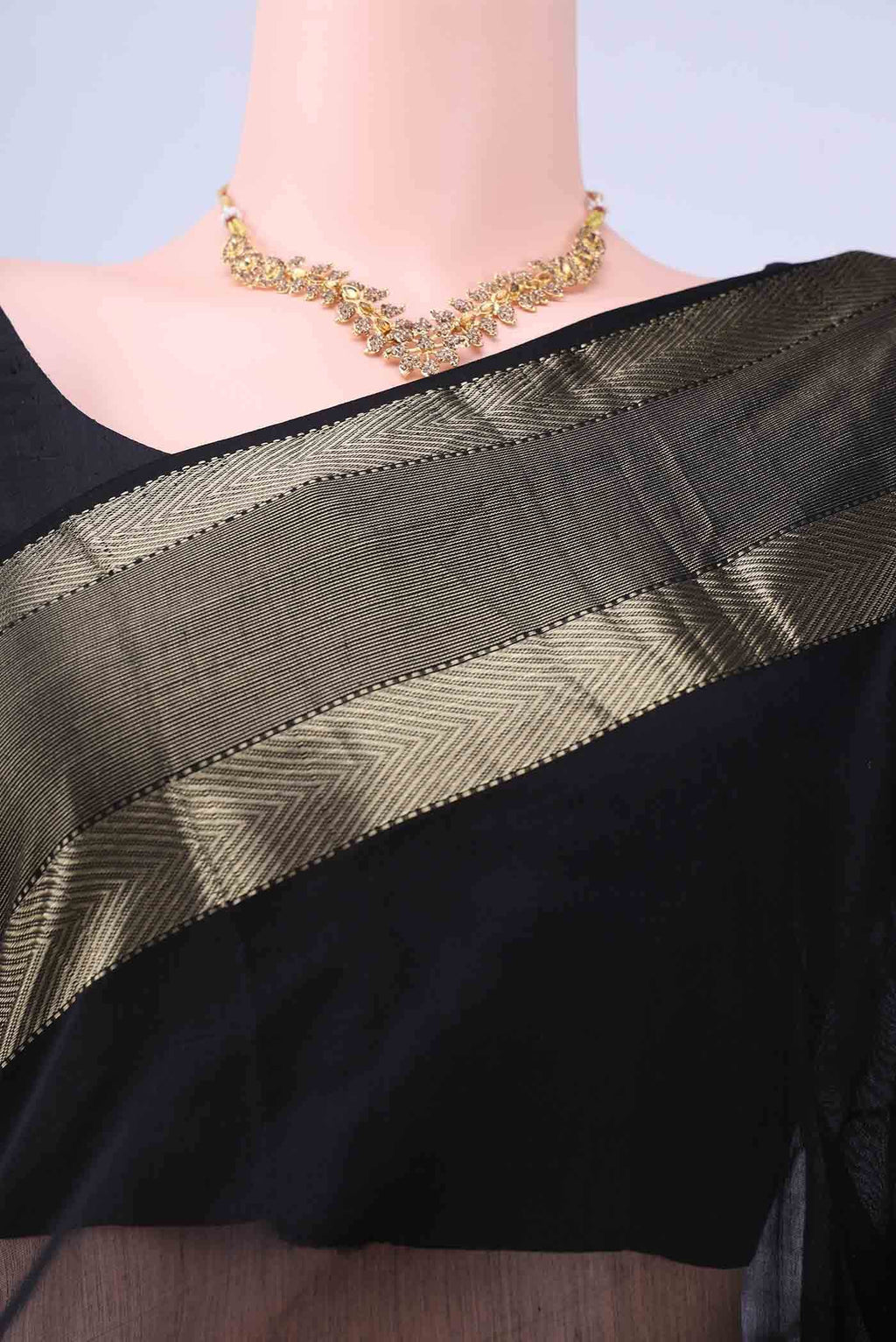 Black Maheshwari Silk Saree