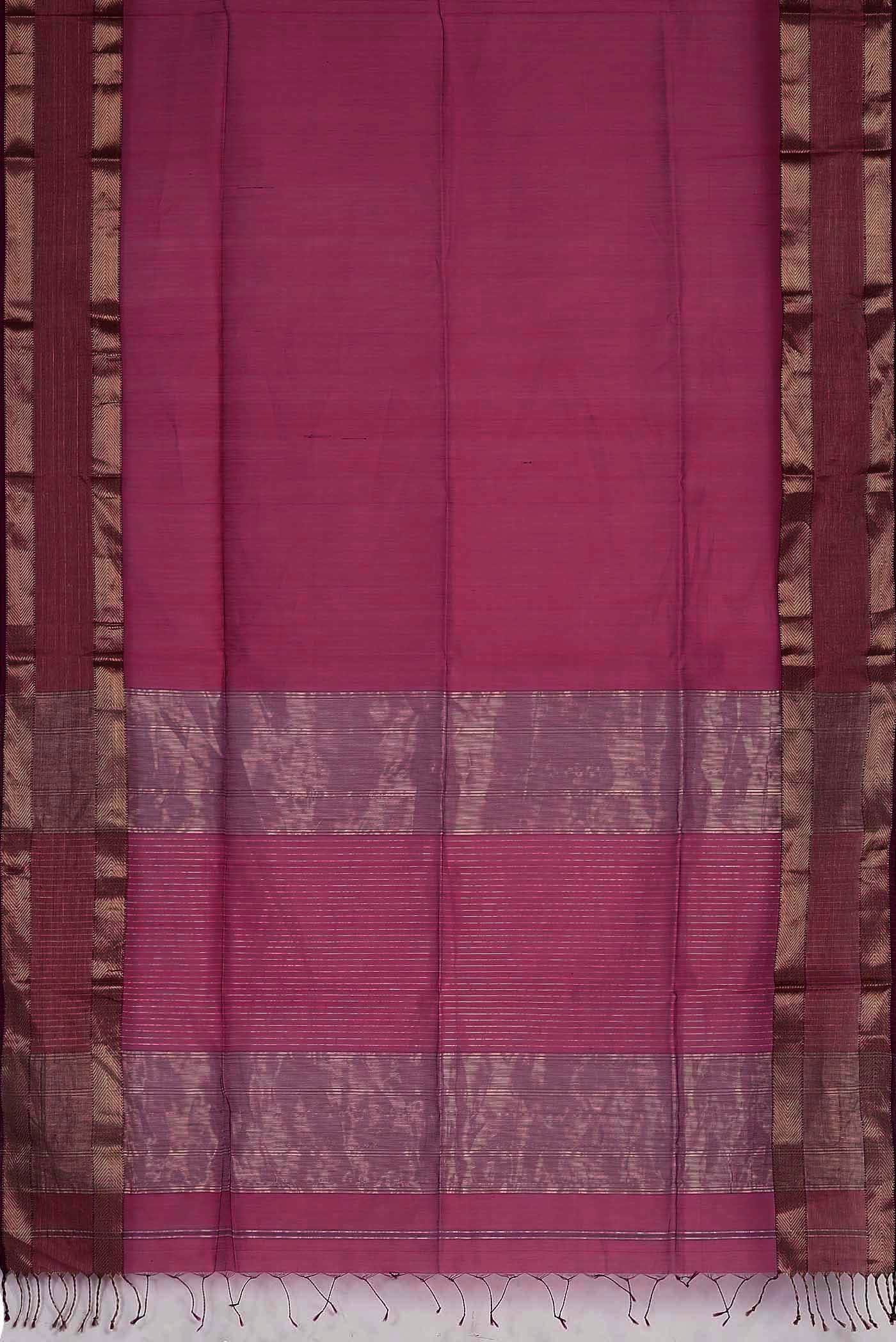 Pink Maheshwari Silk Cotton Saree