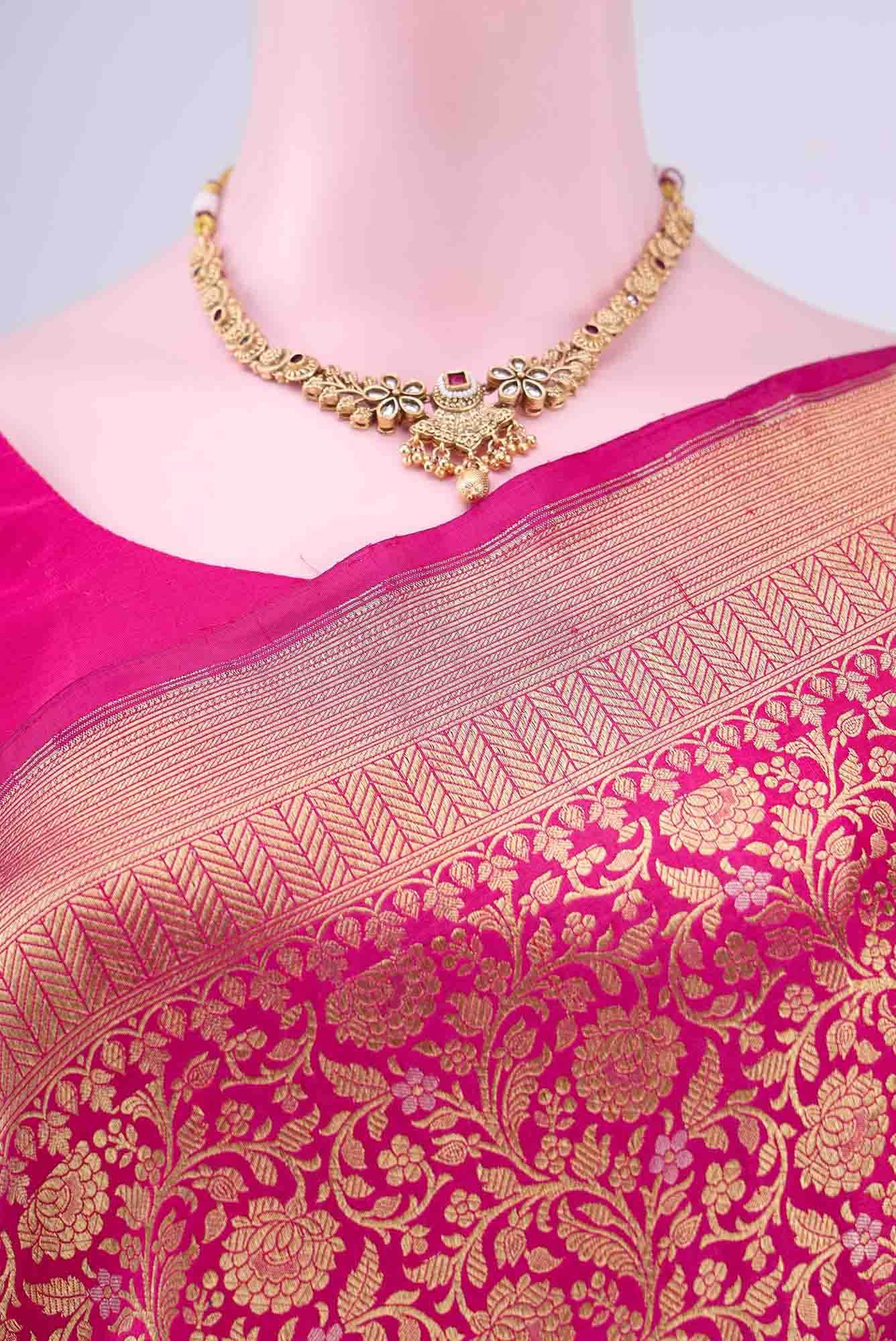 Pink Banarasi Silk Saree