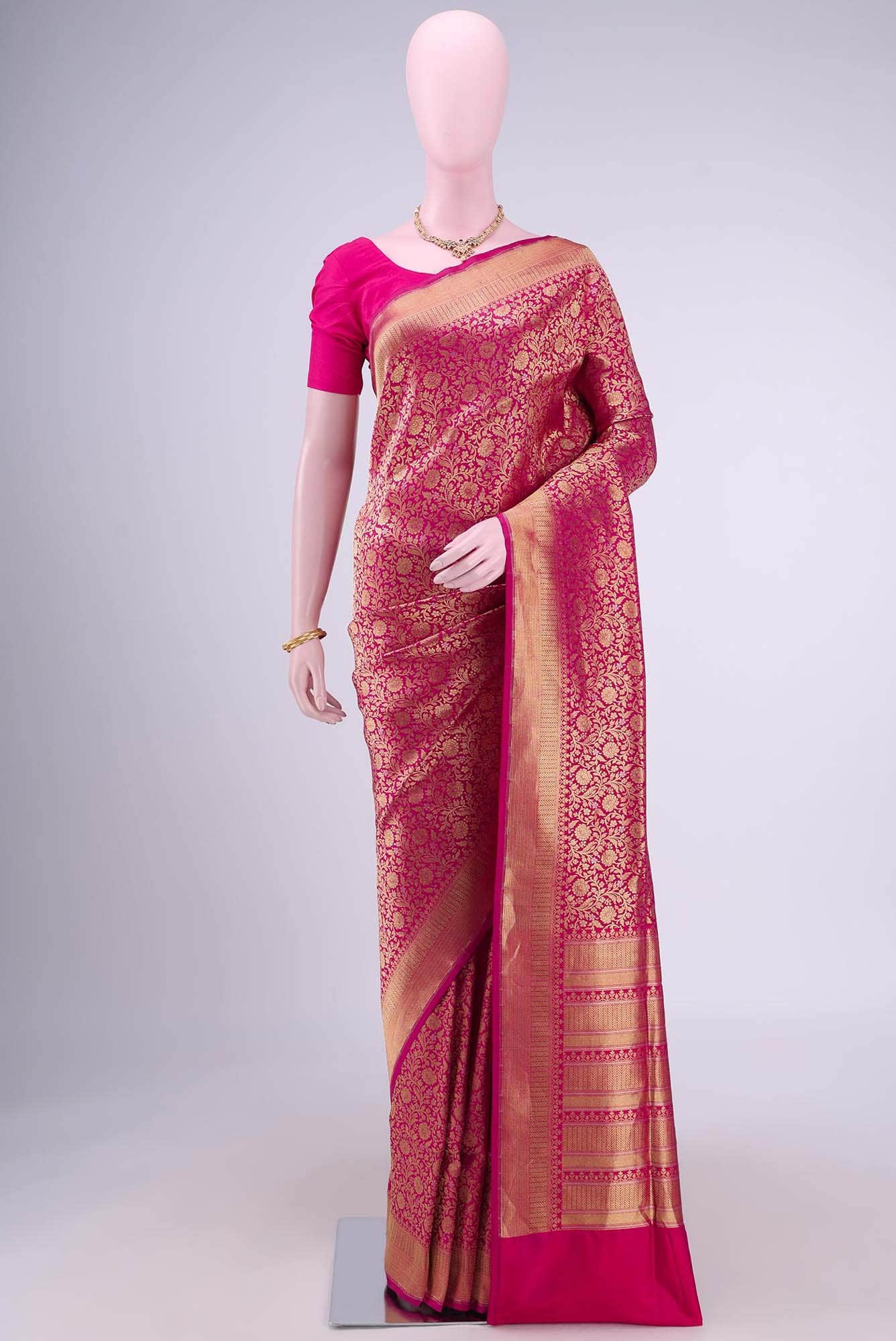 Pink Banarasi Silk Saree