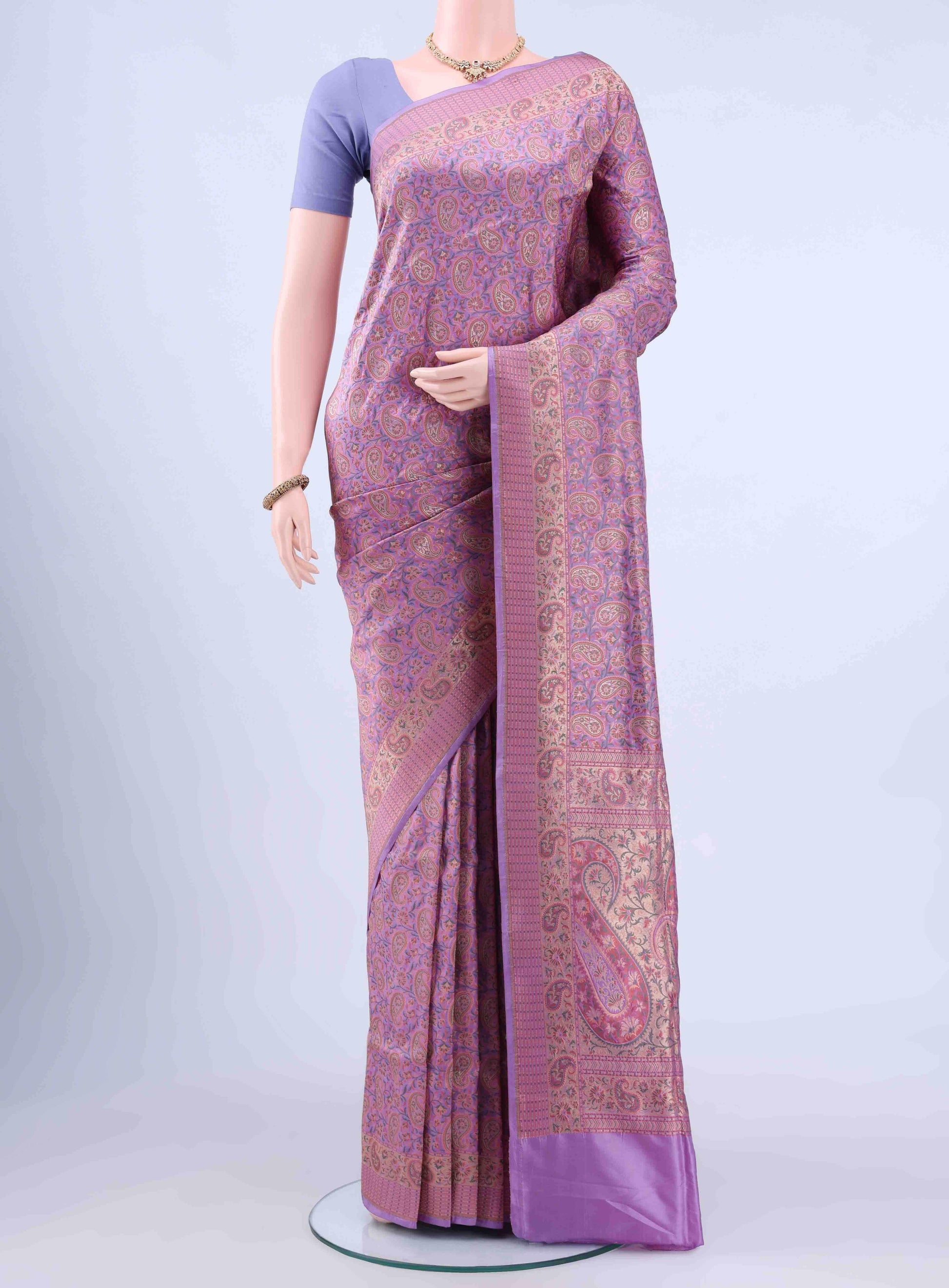 Lavender Banarasi Saree