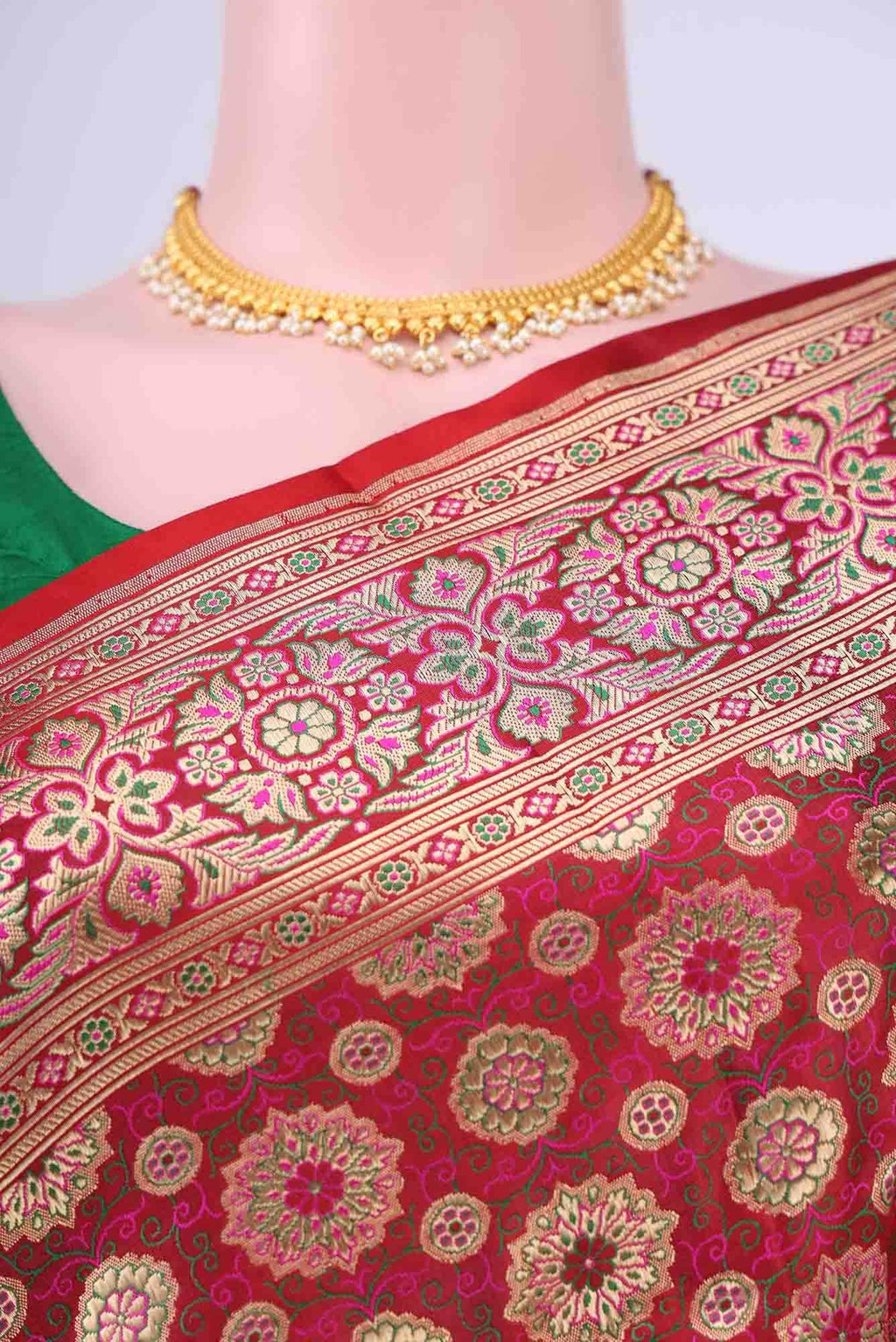 Pink Banarasi Silk Saree