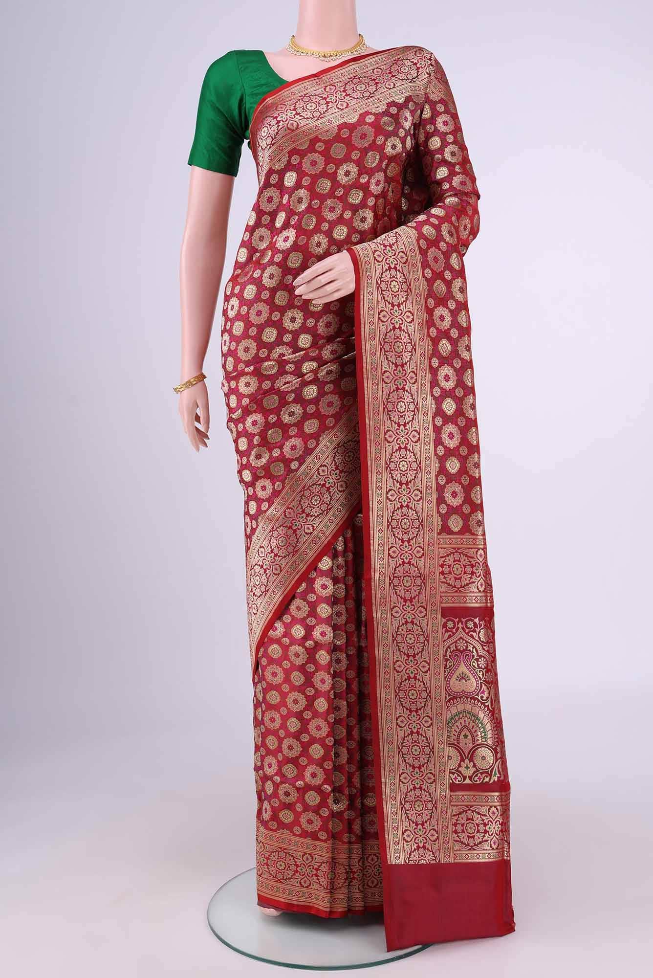 Pink Banarasi Silk Saree