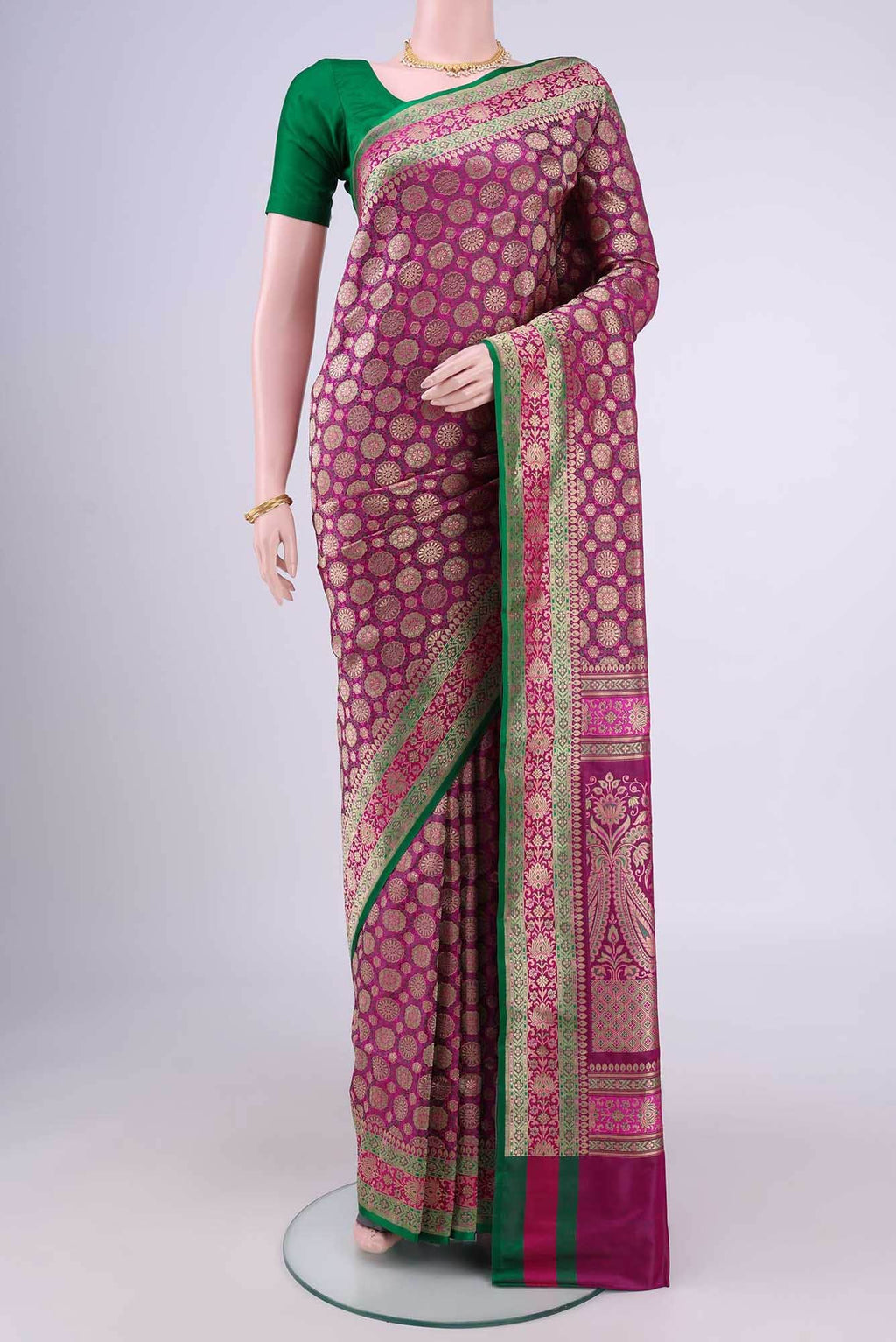 Pink Banarasi Silk Saree