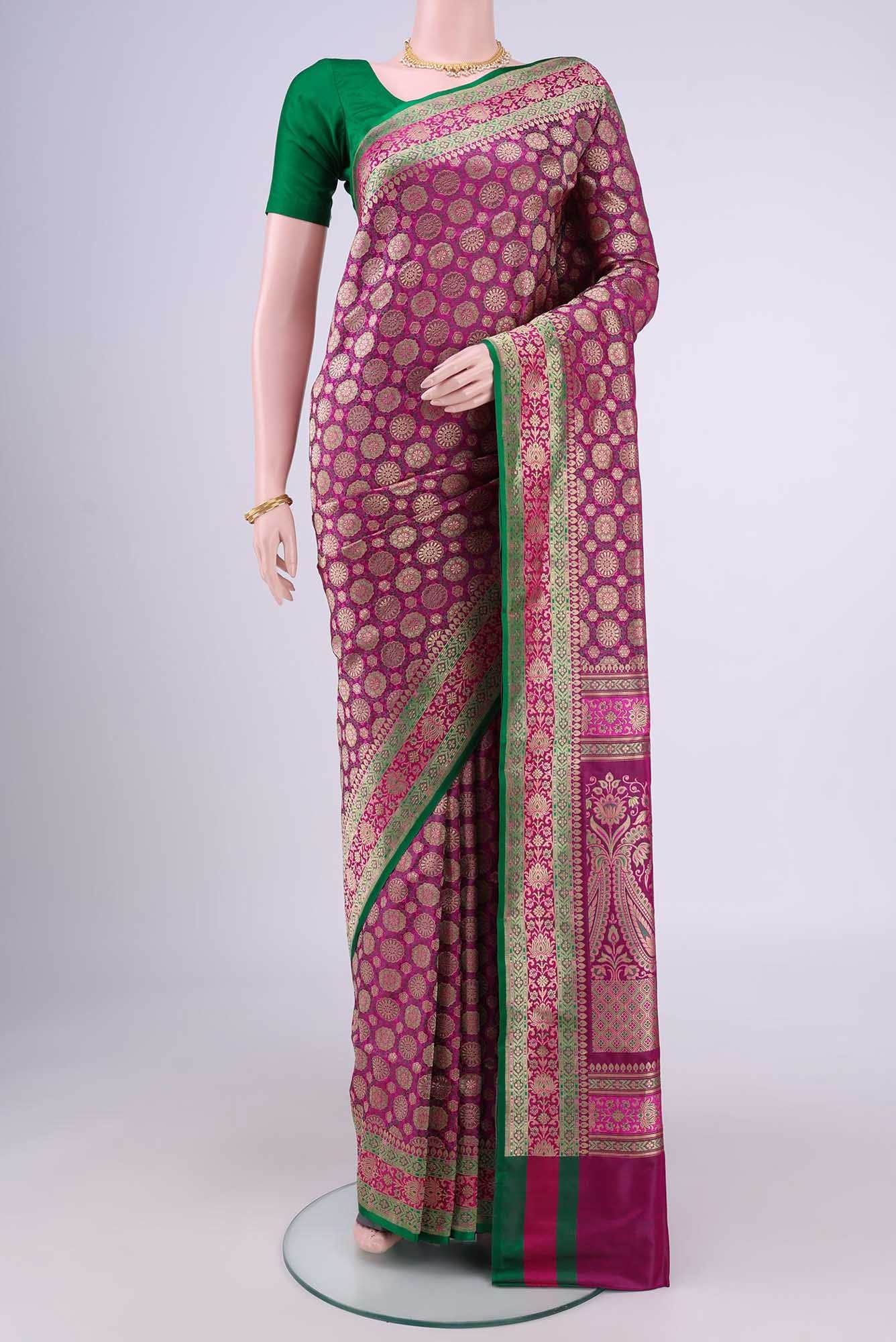 Pink Banarasi Silk Saree