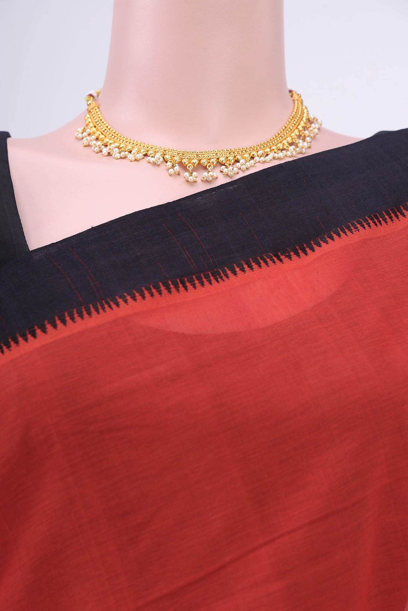 Imperial Red Khadi Cotton Saree