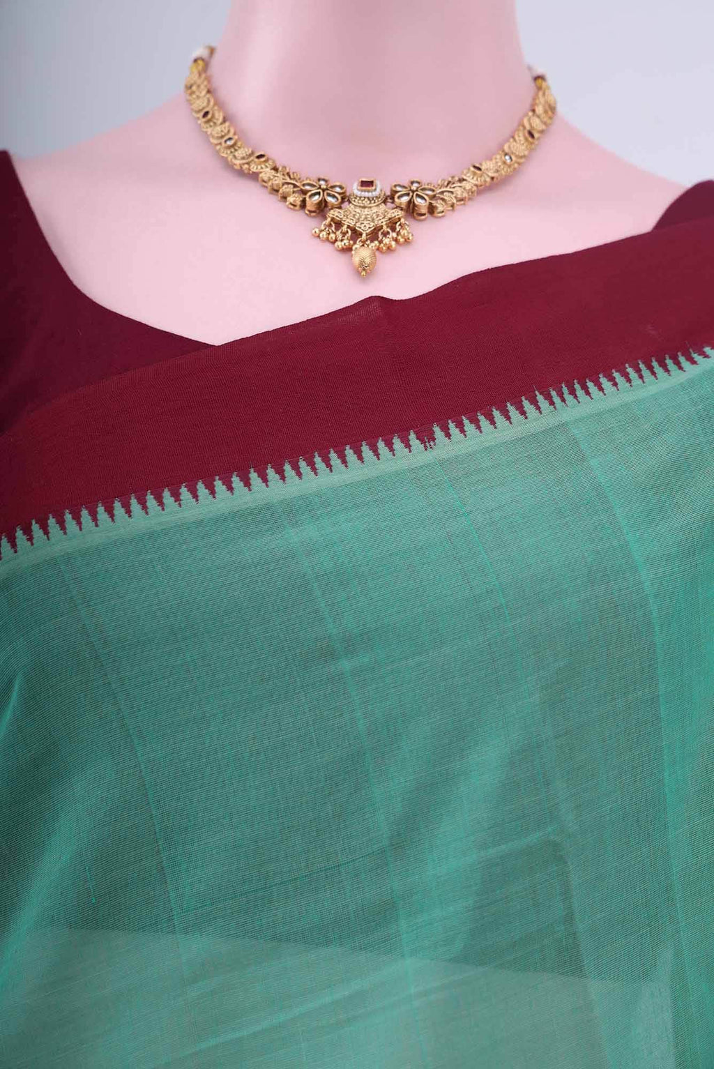 Sage Green Khadi Cotton Saree