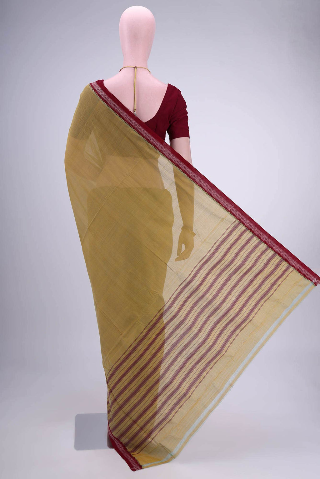Pista Green Khadi Cotton Saree