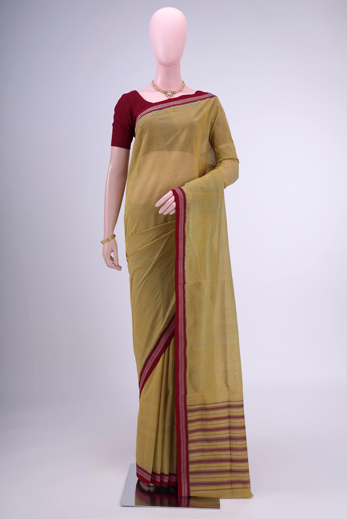 Pista Green Khadi Cotton Saree