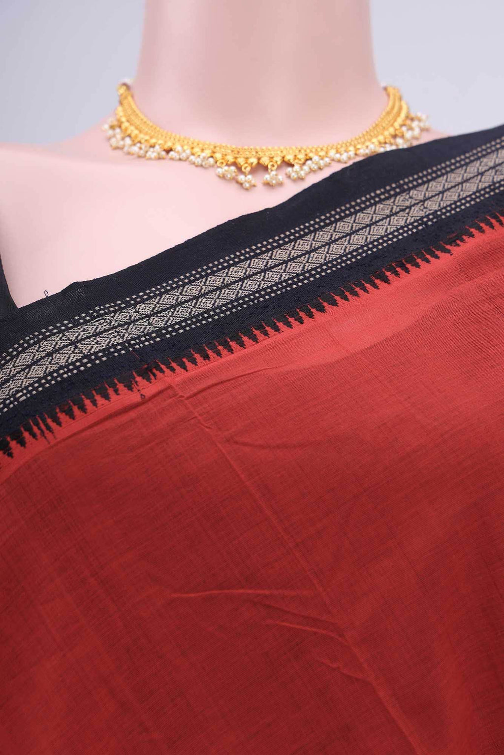 Imperial Red Khadi Cotton Saree