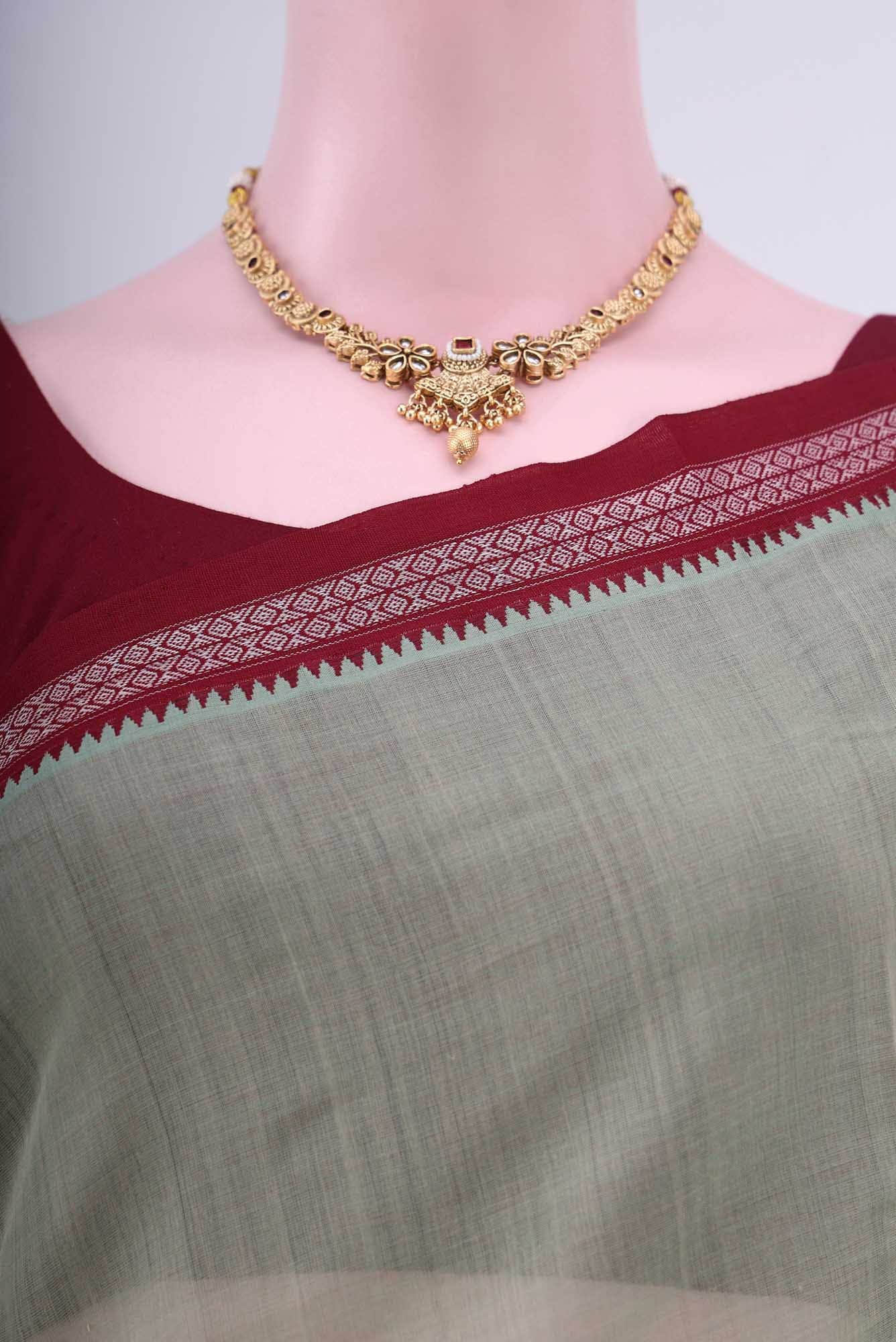 Pista Green Khadi Cotton Saree