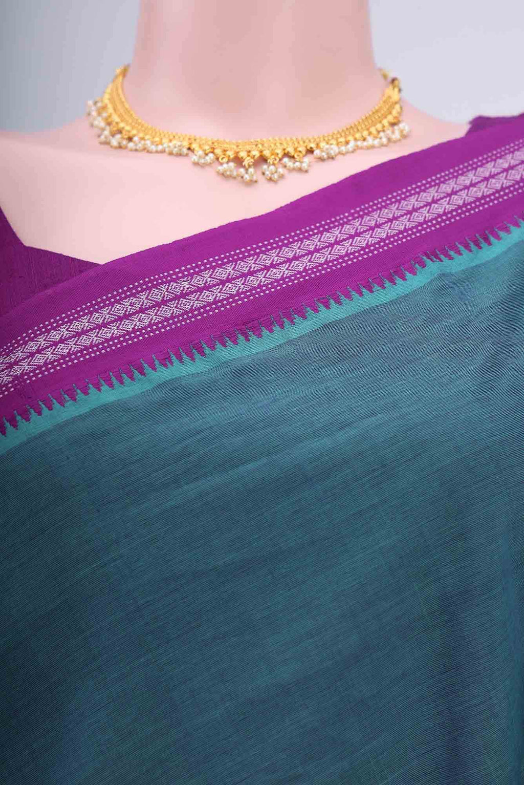 Maya Blue Khadi Cotton Saree