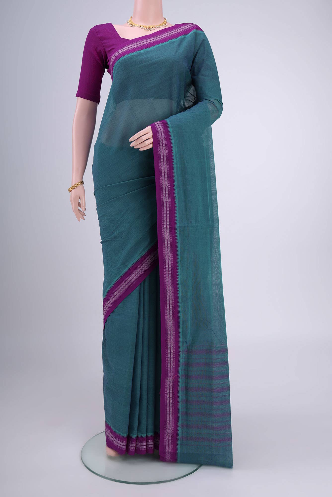 Maya Blue Khadi Cotton Saree