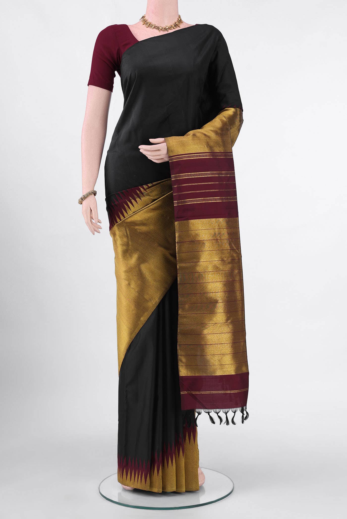 Black Kanchipuram Saree