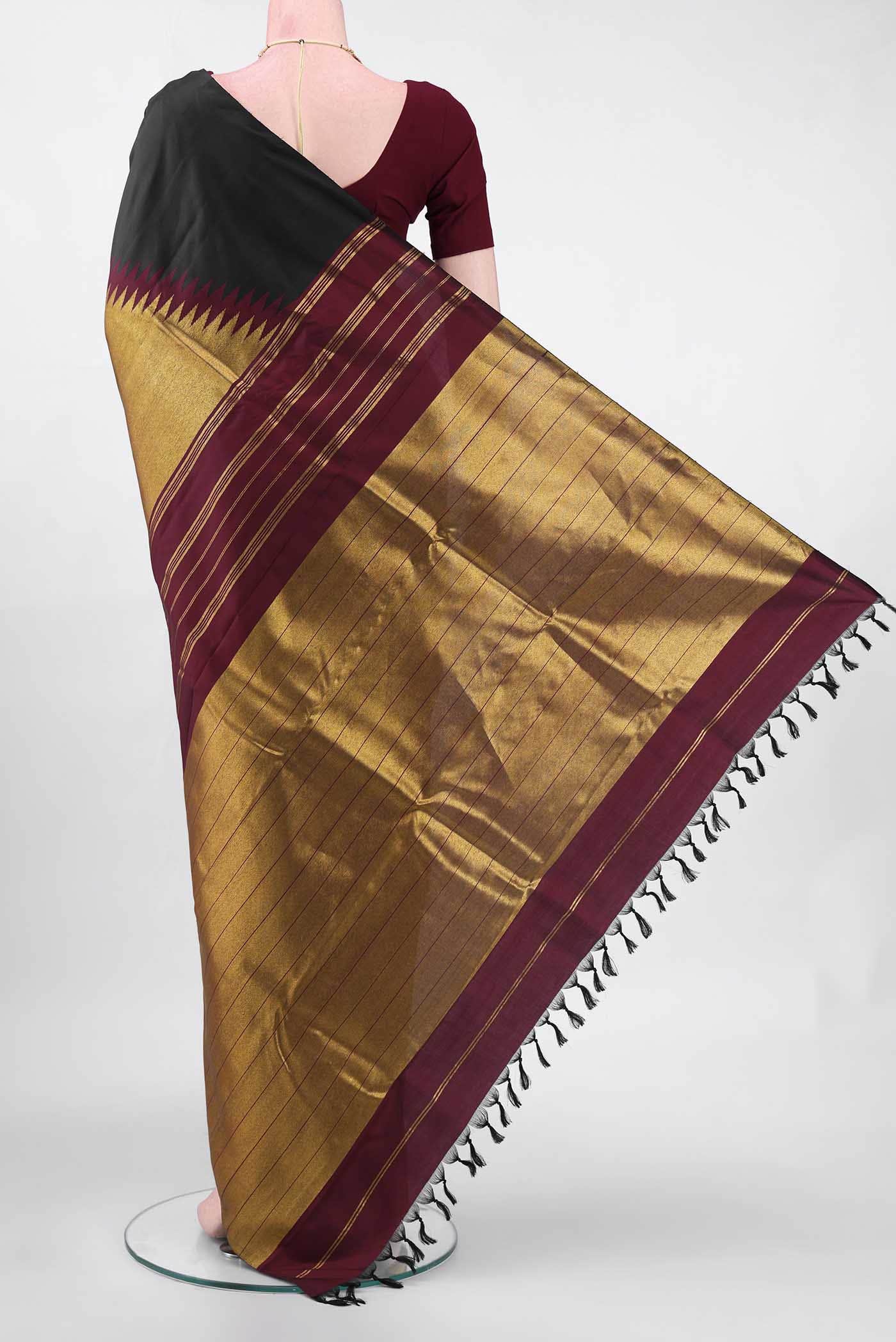 Black Kanchipuram Saree