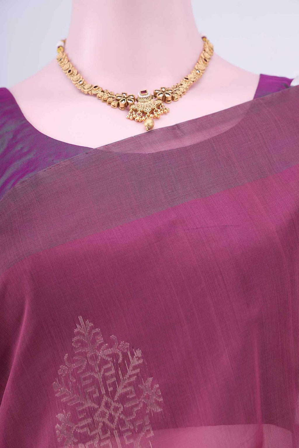 Magenta Kota Cotton Saree