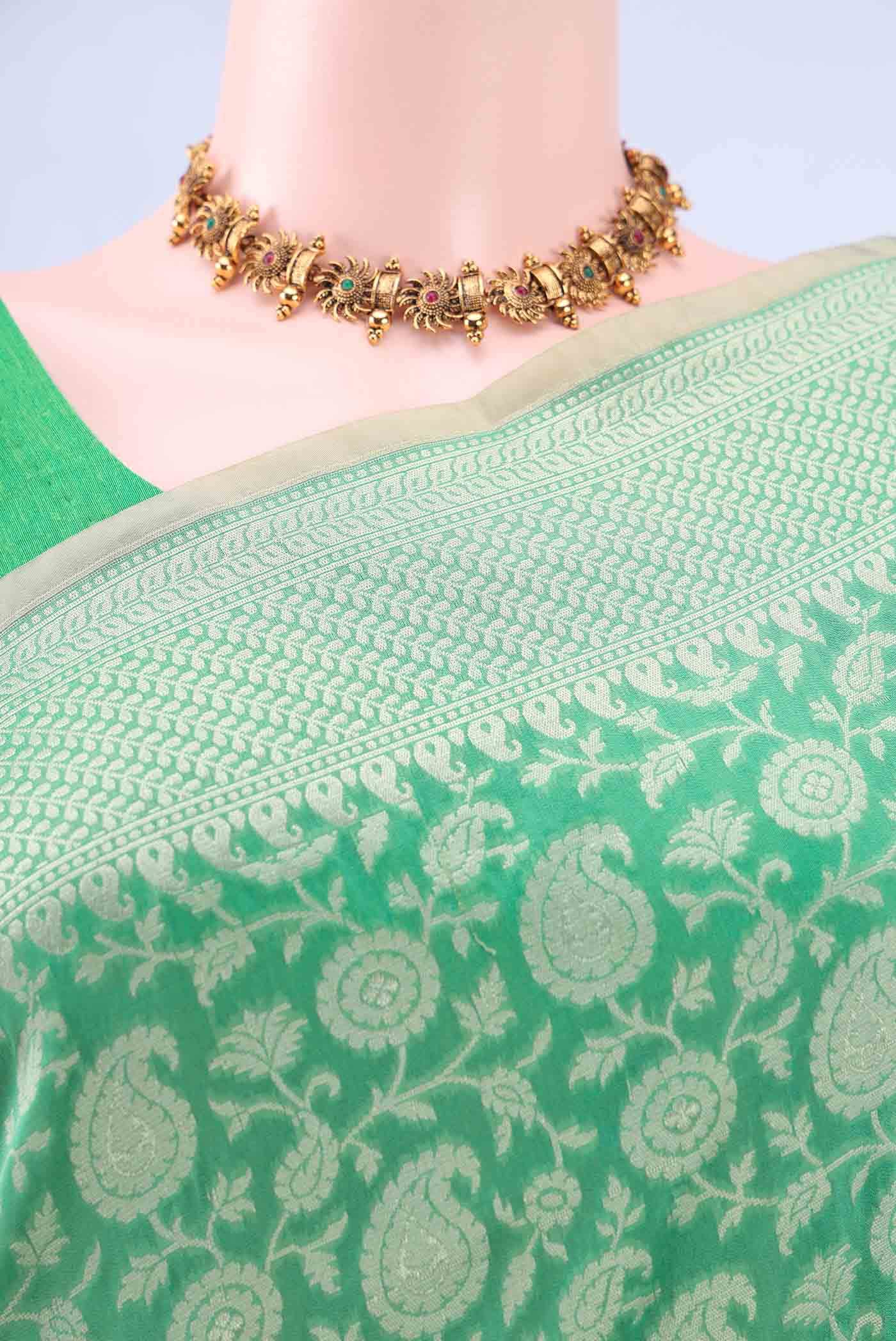 Light Green Banarasi Silk Saree