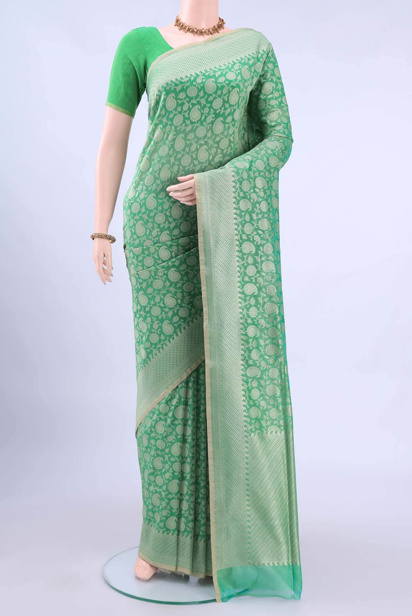 Light Green Banarasi Silk Saree