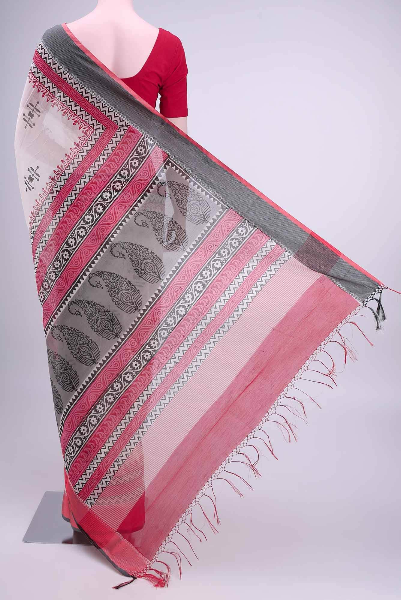 Beige Kota Cotton Saree