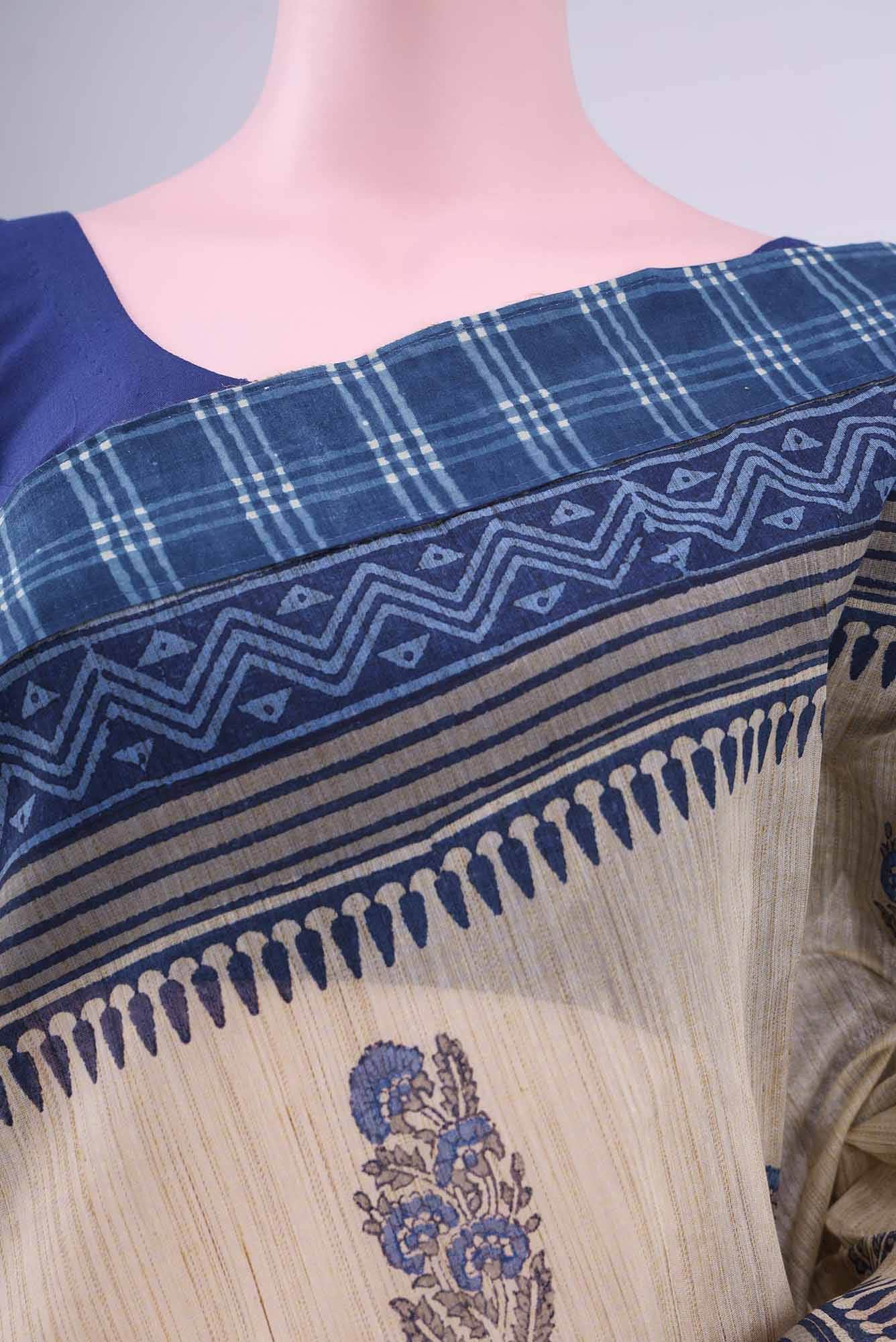 Beige Kota Cotton Saree