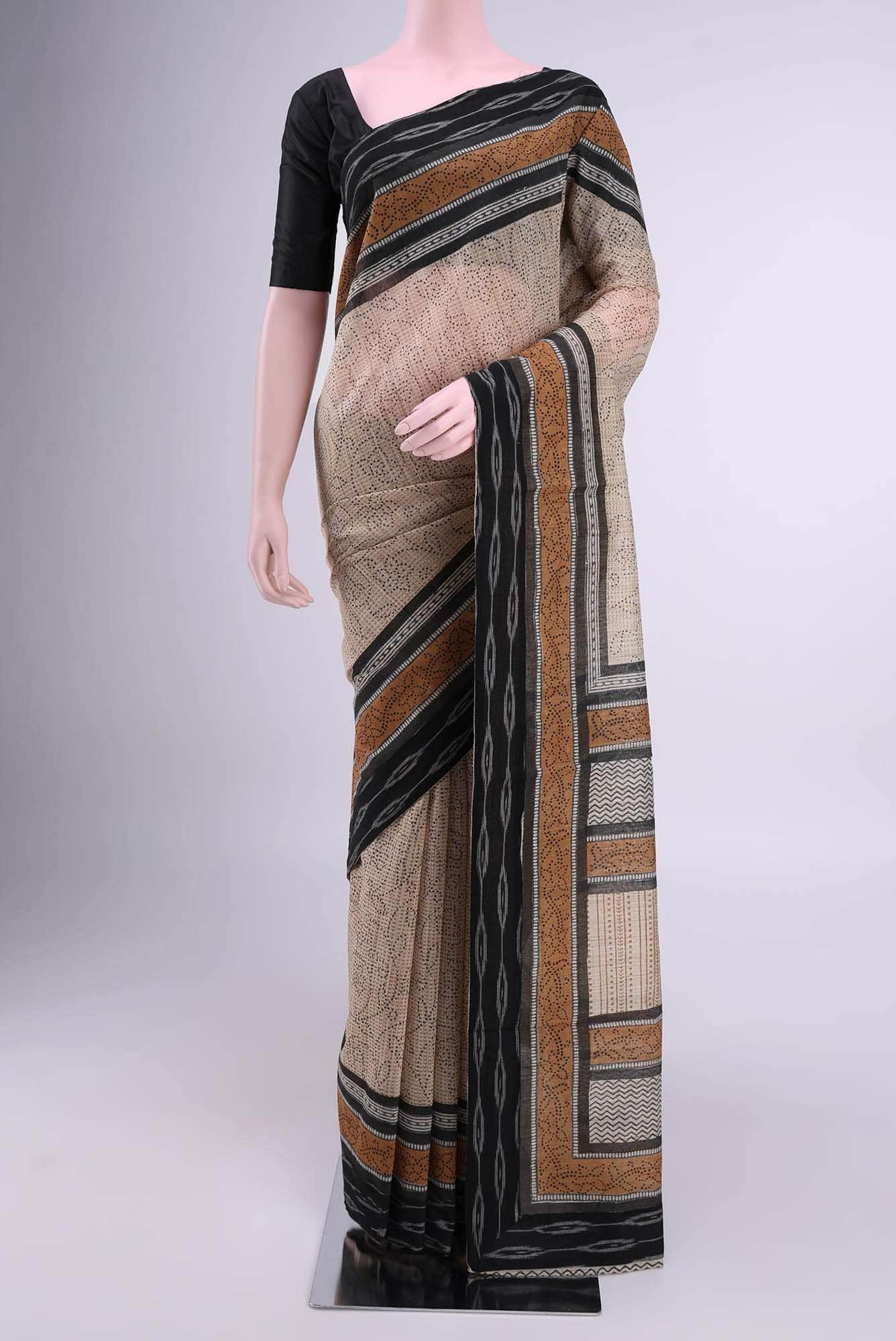Beige Kota Cotton Saree