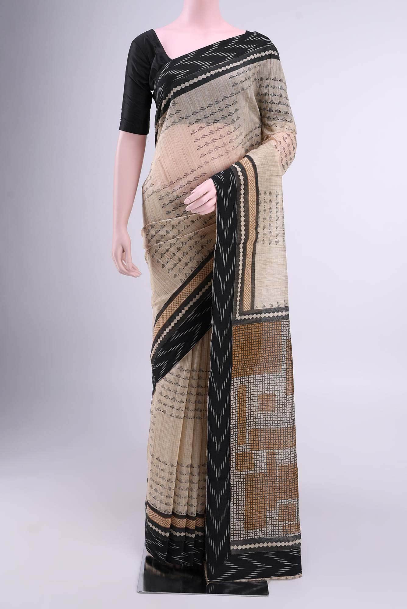 Beige Kota Cotton Saree