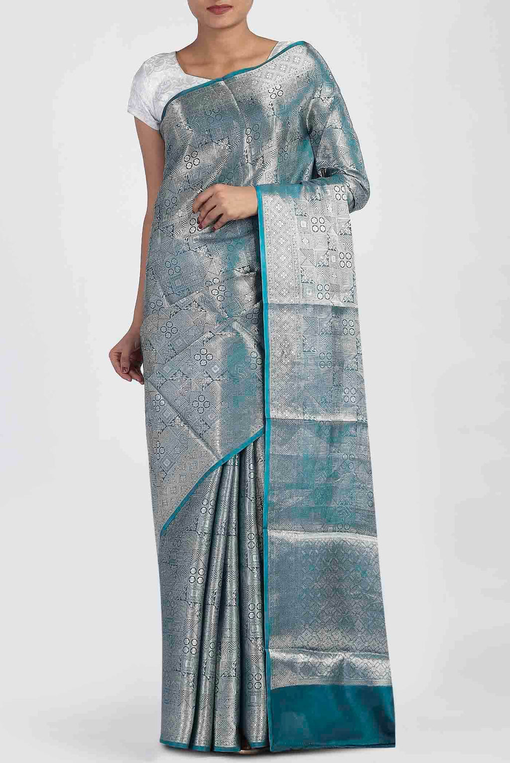 Blue Banarasi Silk Saree