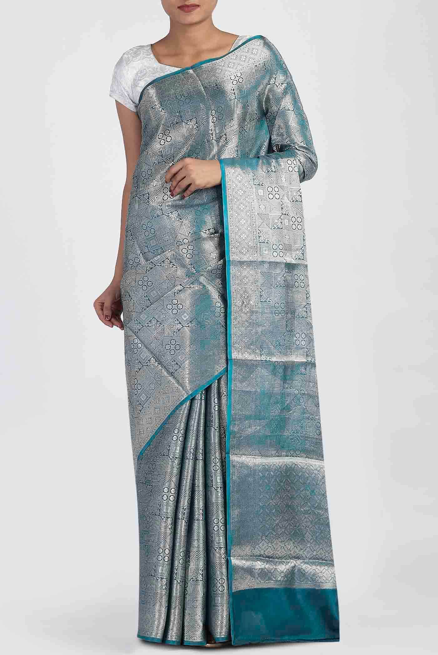 Blue Banarasi Silk Saree