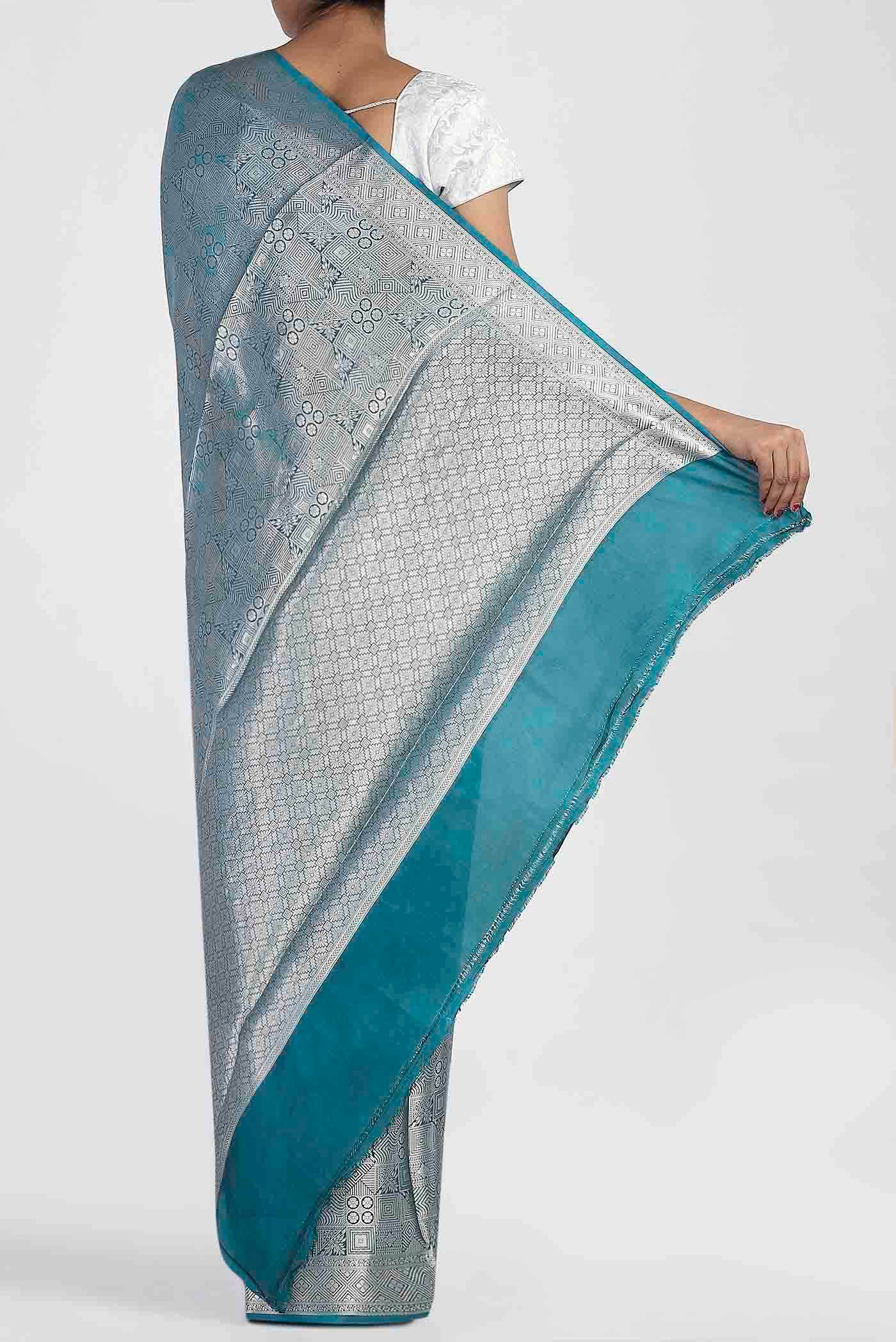 Blue Banarasi Silk Saree