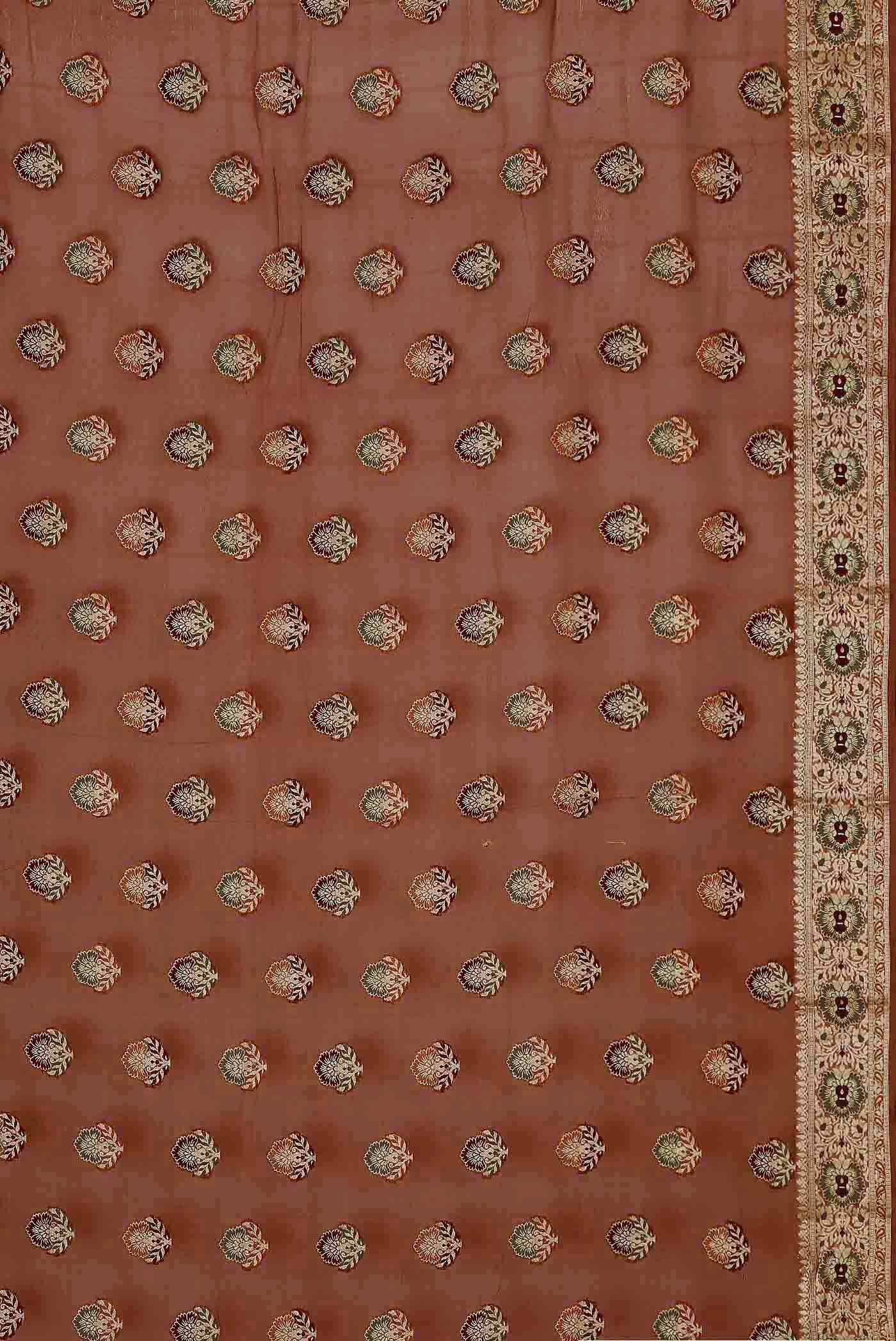 Brown Banarasi Georgette Saree