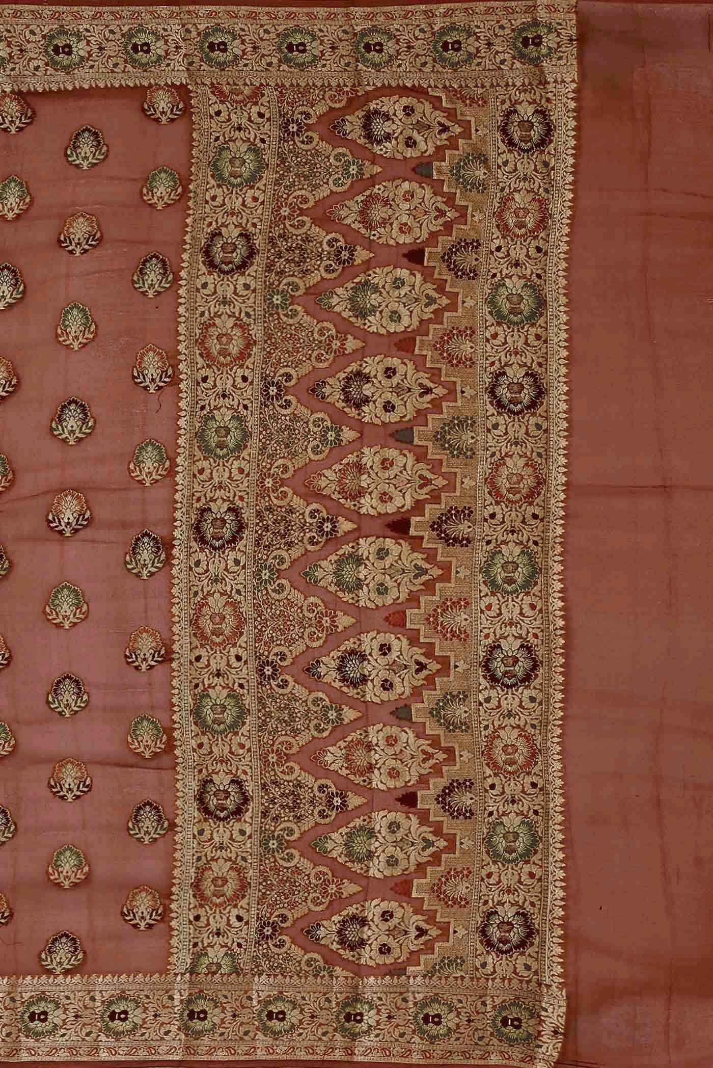 Brown Banarasi Georgette Saree