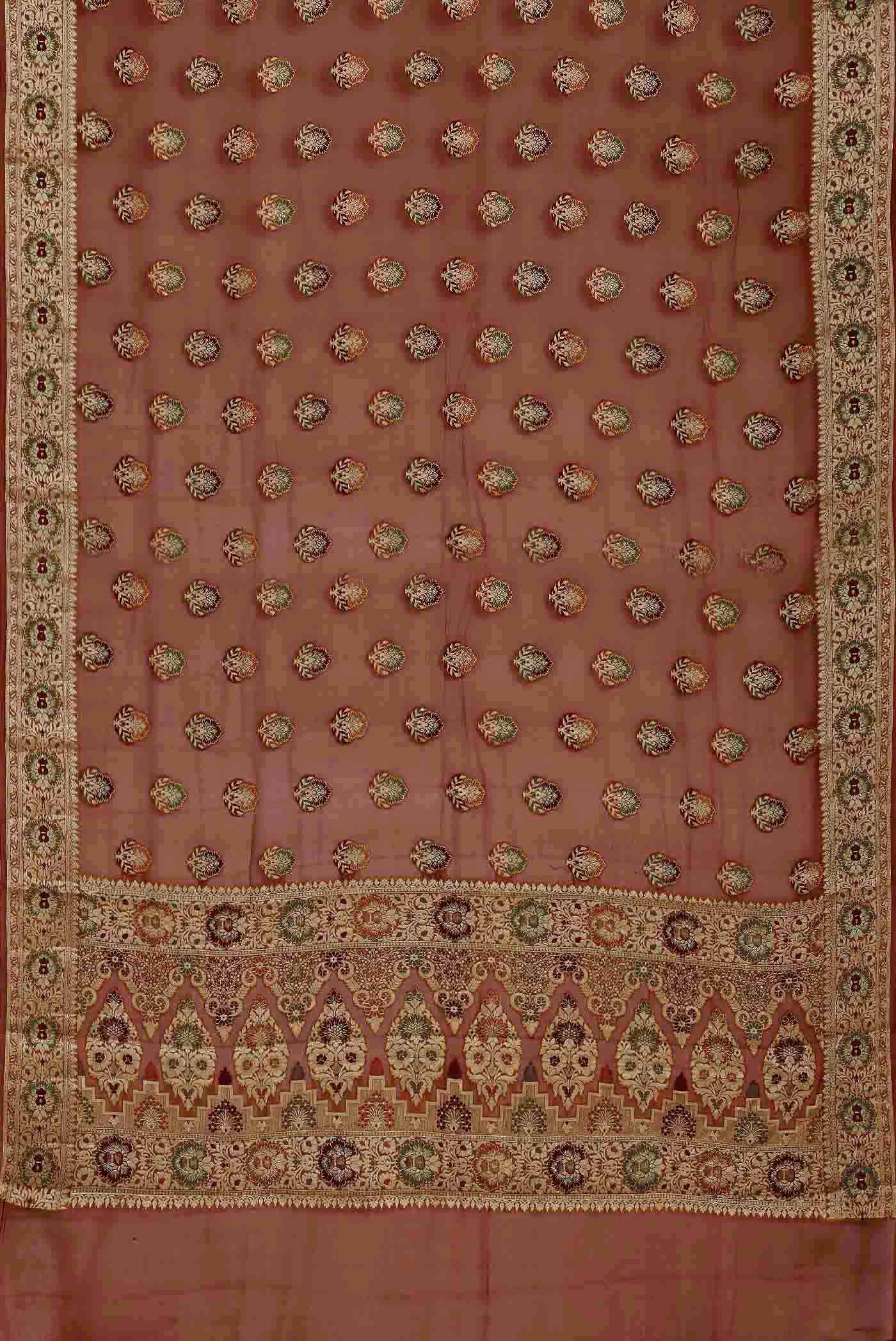 Brown Banarasi Georgette Saree