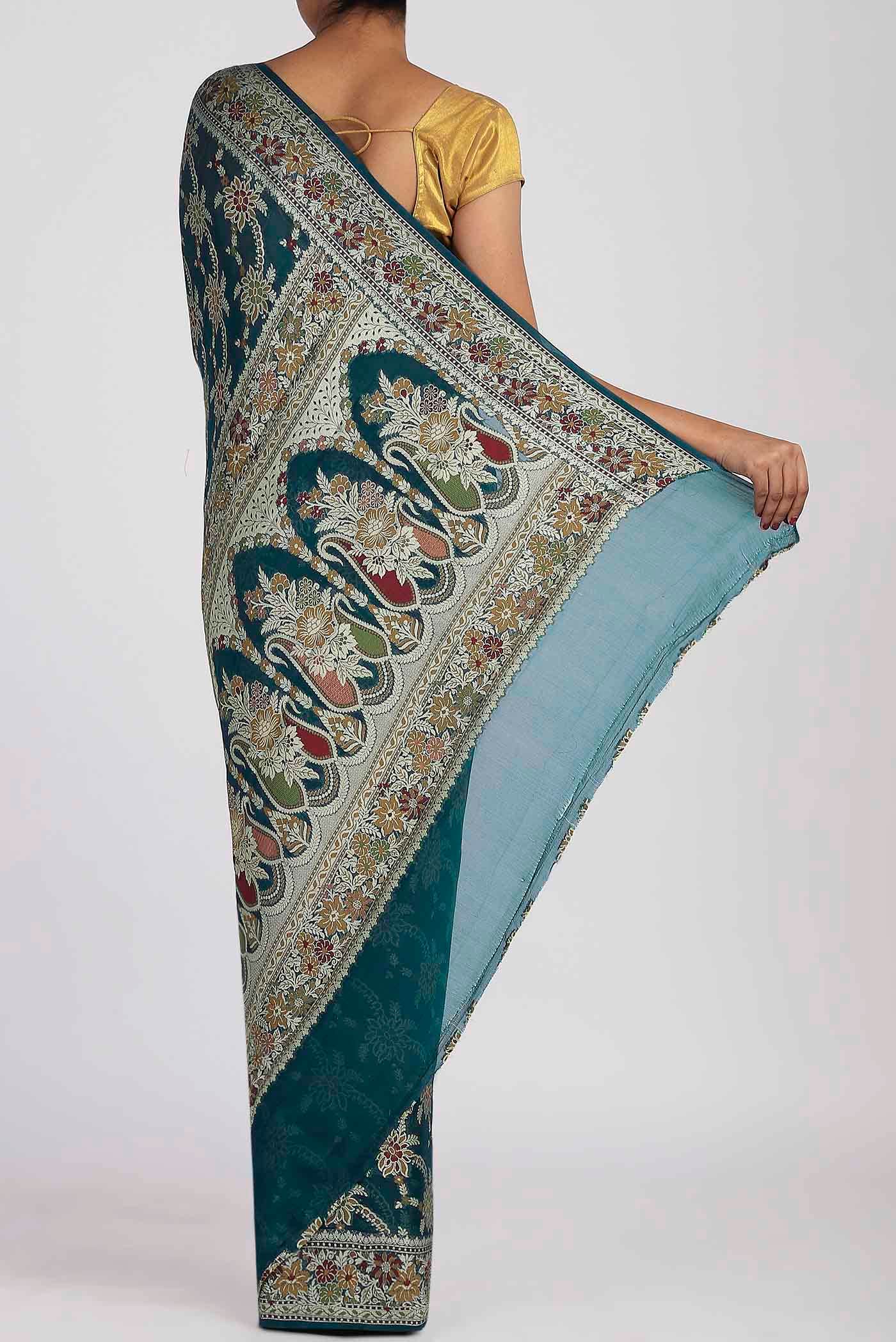 Blue Banarasi Georgette Saree