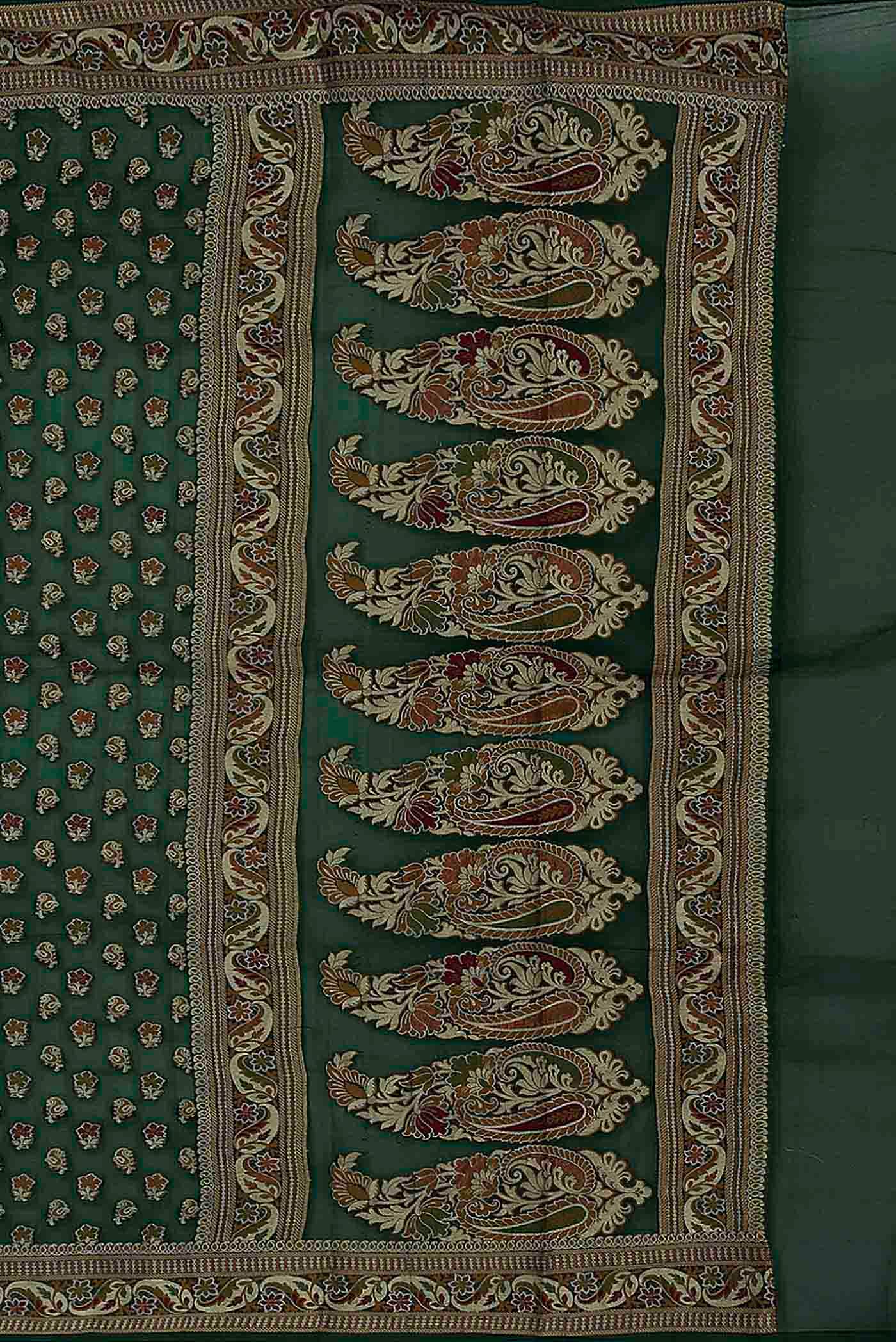 Green Banarasi Georgette Saree