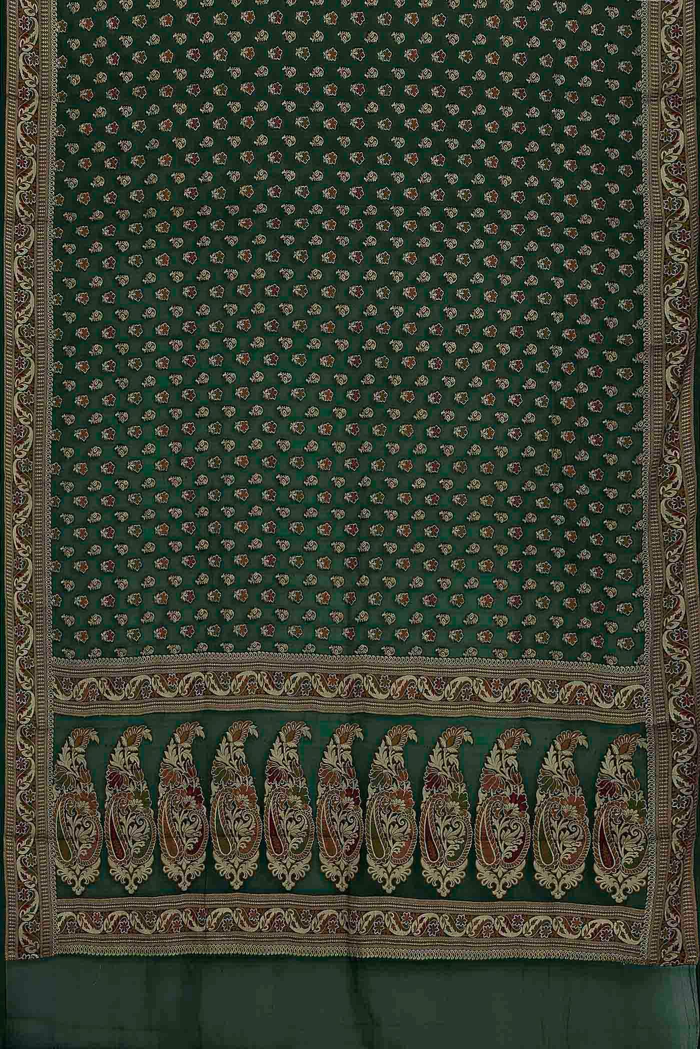 Green Banarasi Georgette Saree