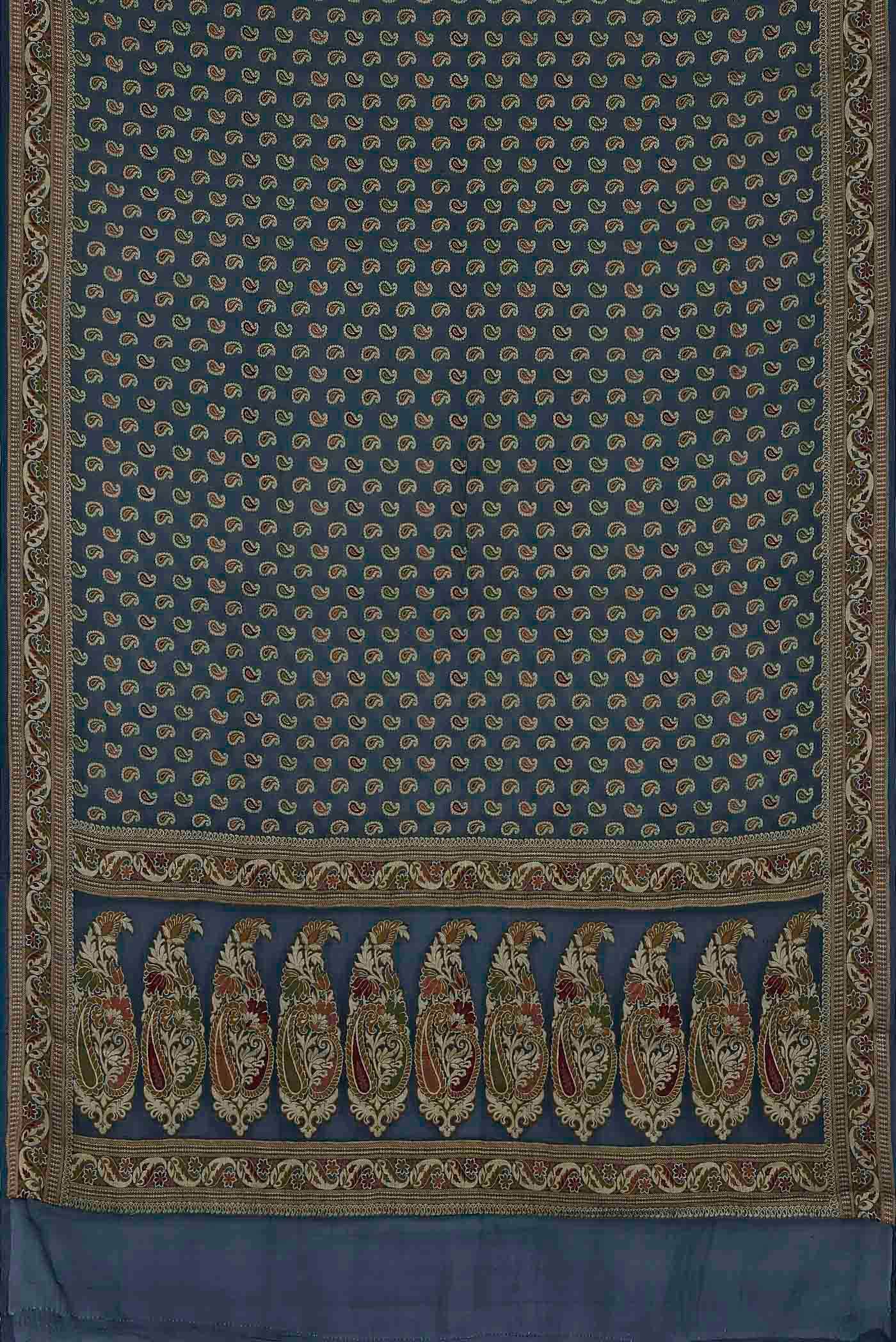Blue Banarasi Georgette Saree