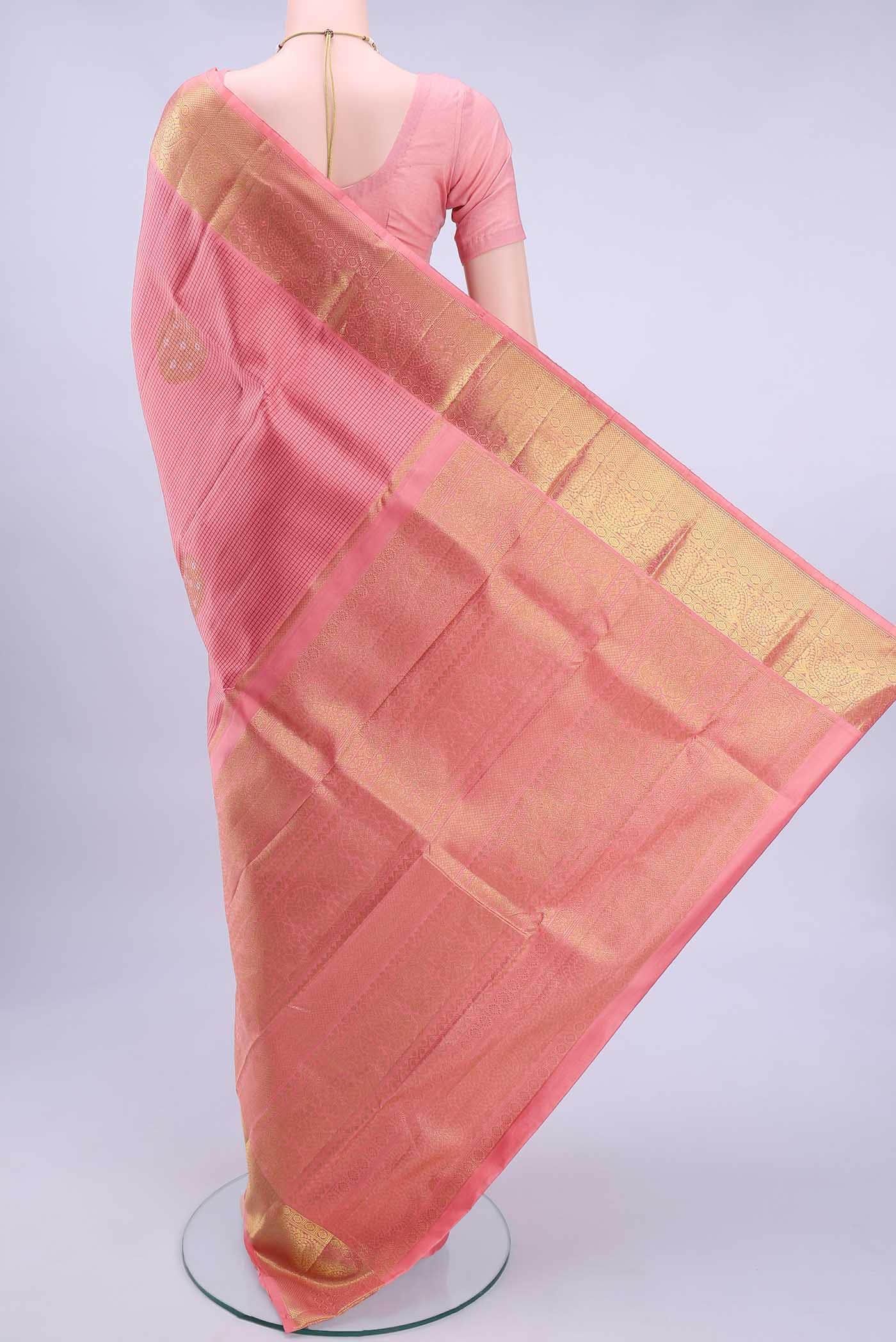 Peach Kanchipuram Saree