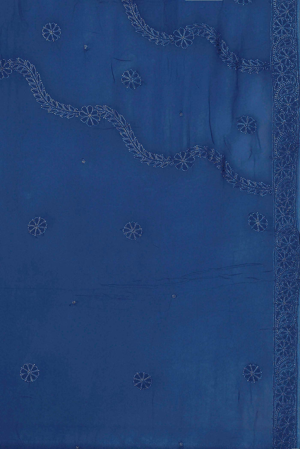 Blue Chikankari Georgette Saree